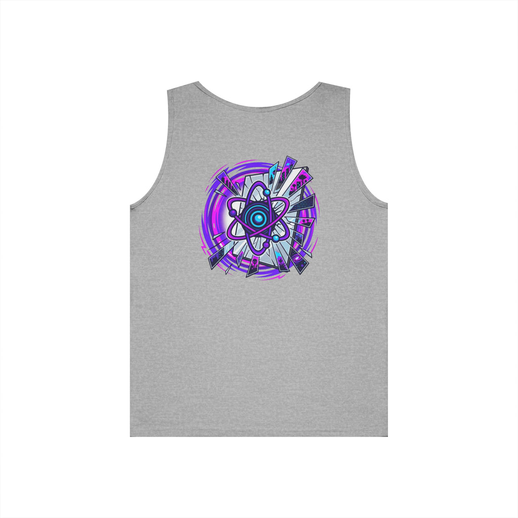 Science Atom Tank Top — Purple Neon Atomic Graphic Sleeveless Tee