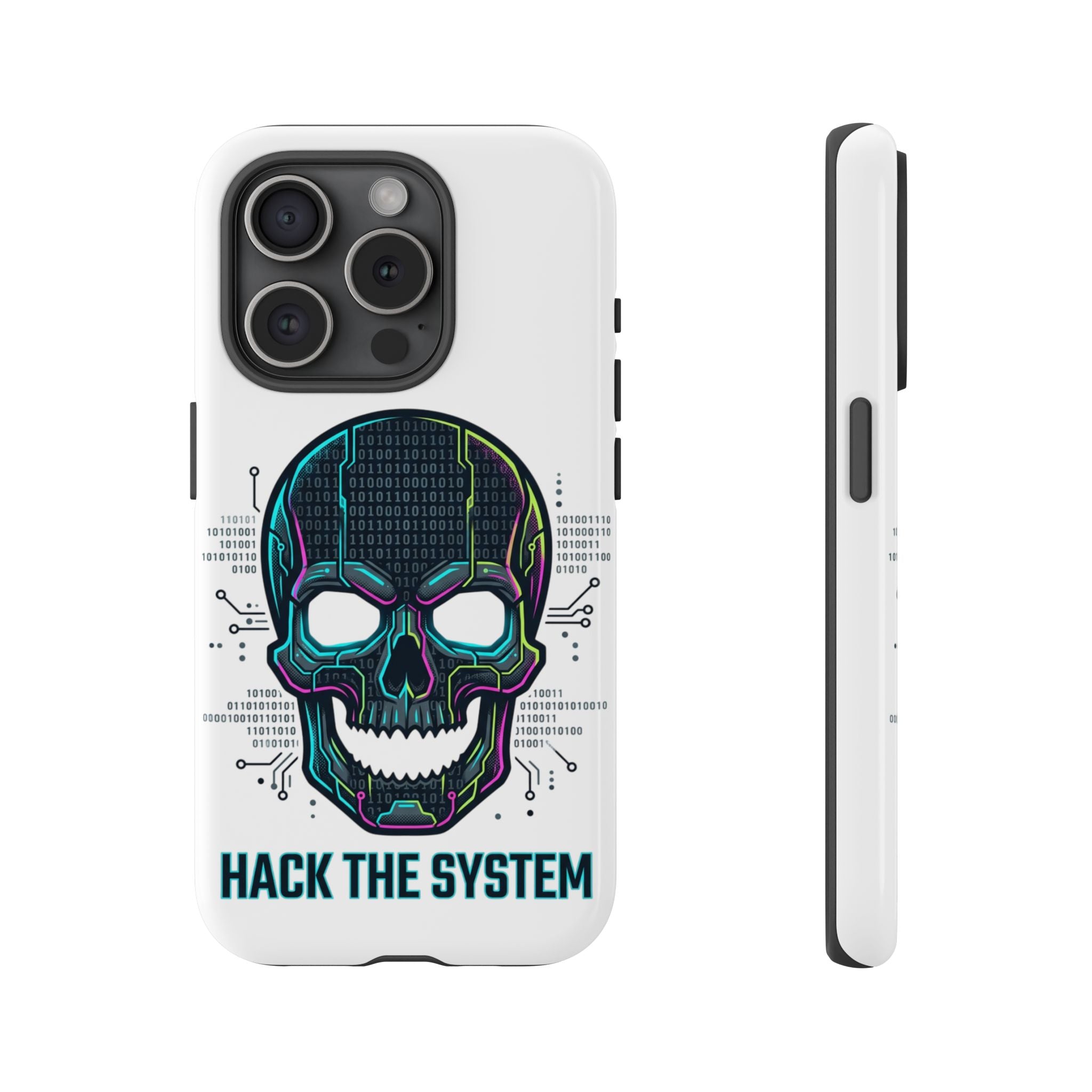 HACK THE SYSTEM Tough Cases — Protective Phone Case with Bold Slogan