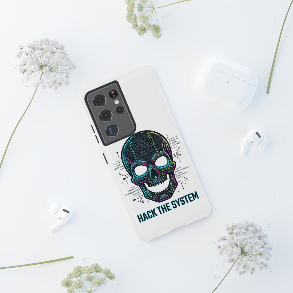 HACK THE SYSTEM Tough Cases — Protective Phone Case with Bold Slogan