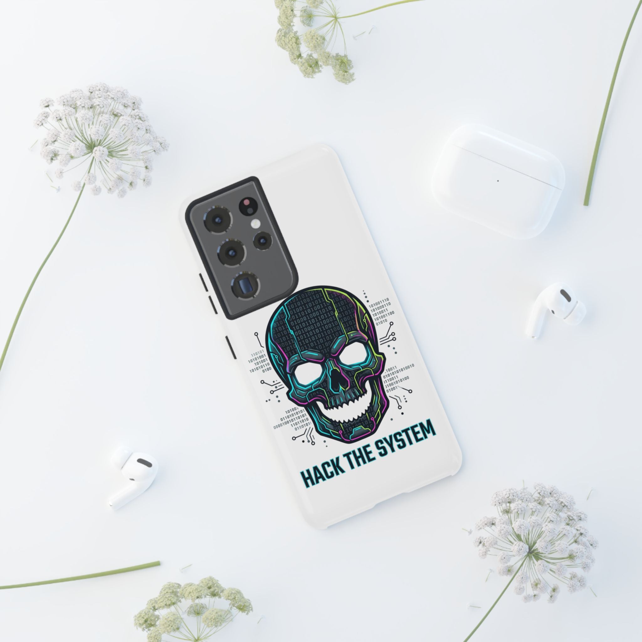 HACK THE SYSTEM Tough Cases — Protective Phone Case with Bold Slogan
