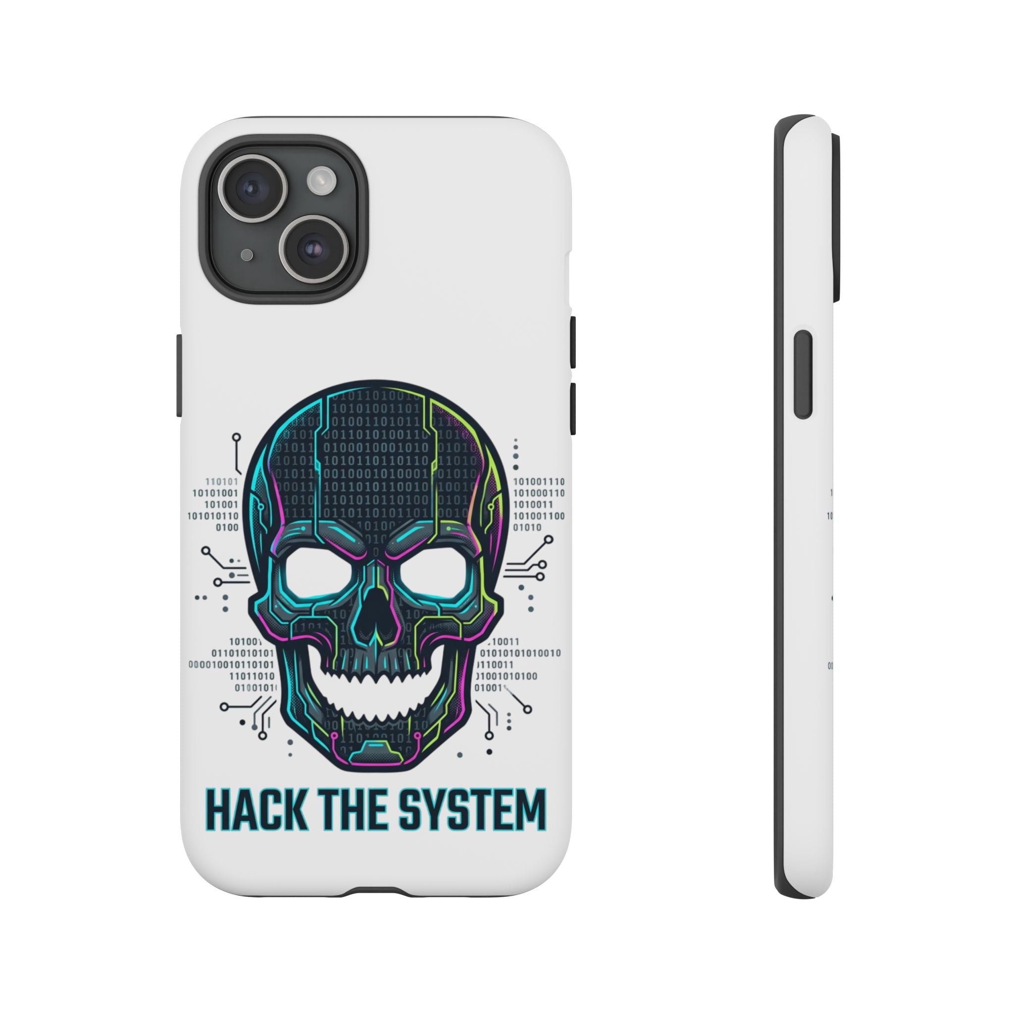 HACK THE SYSTEM Tough Cases — Protective Phone Case with Bold Slogan