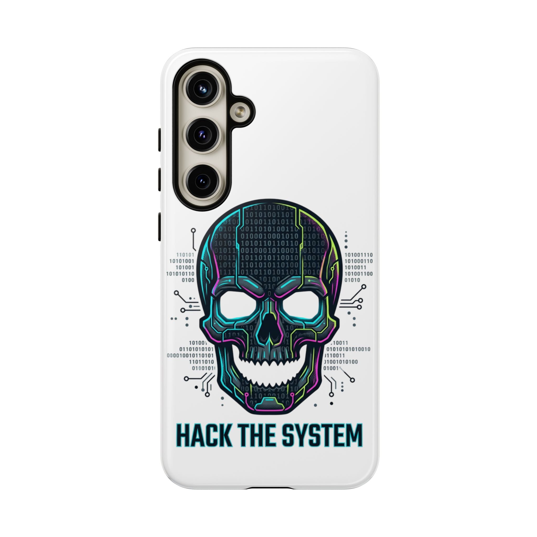 HACK THE SYSTEM Tough Cases — Protective Phone Case with Bold Slogan