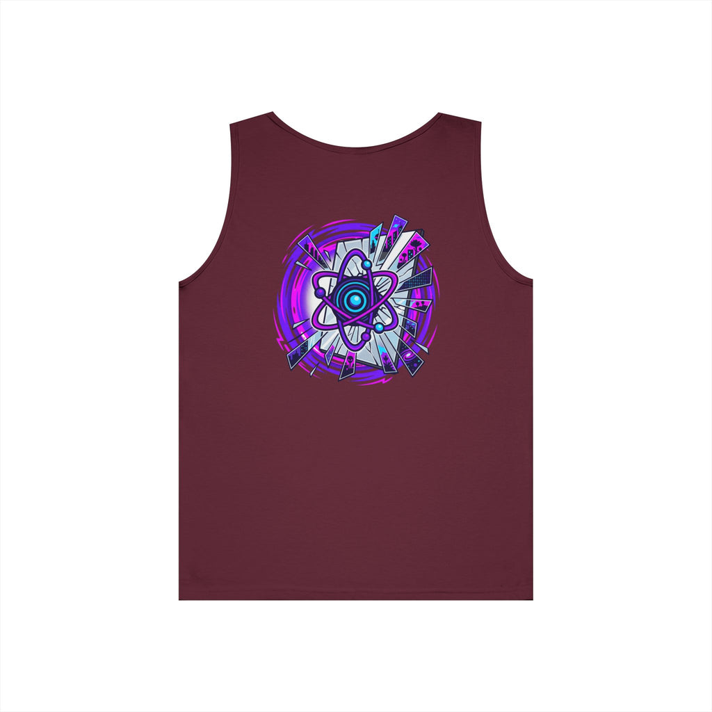 Science Atom Tank Top — Purple Neon Atomic Graphic Sleeveless Tee