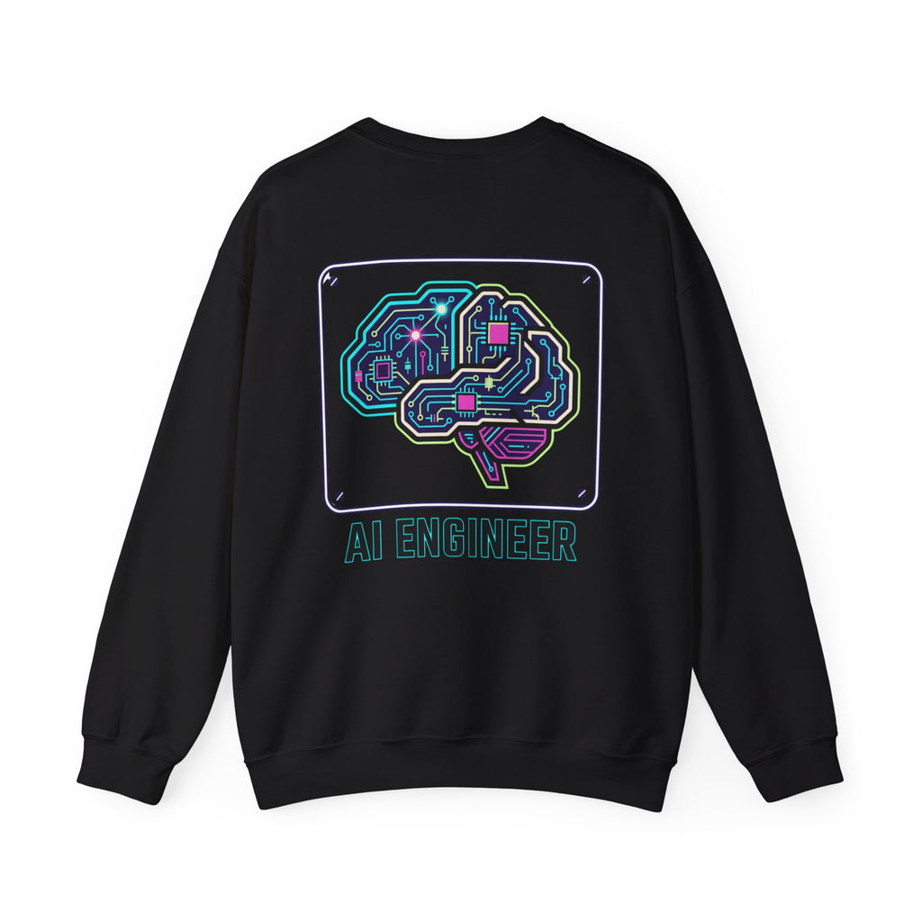 AI Engineer Sweatshirt | Circuit Brain Tech Design, Back Print