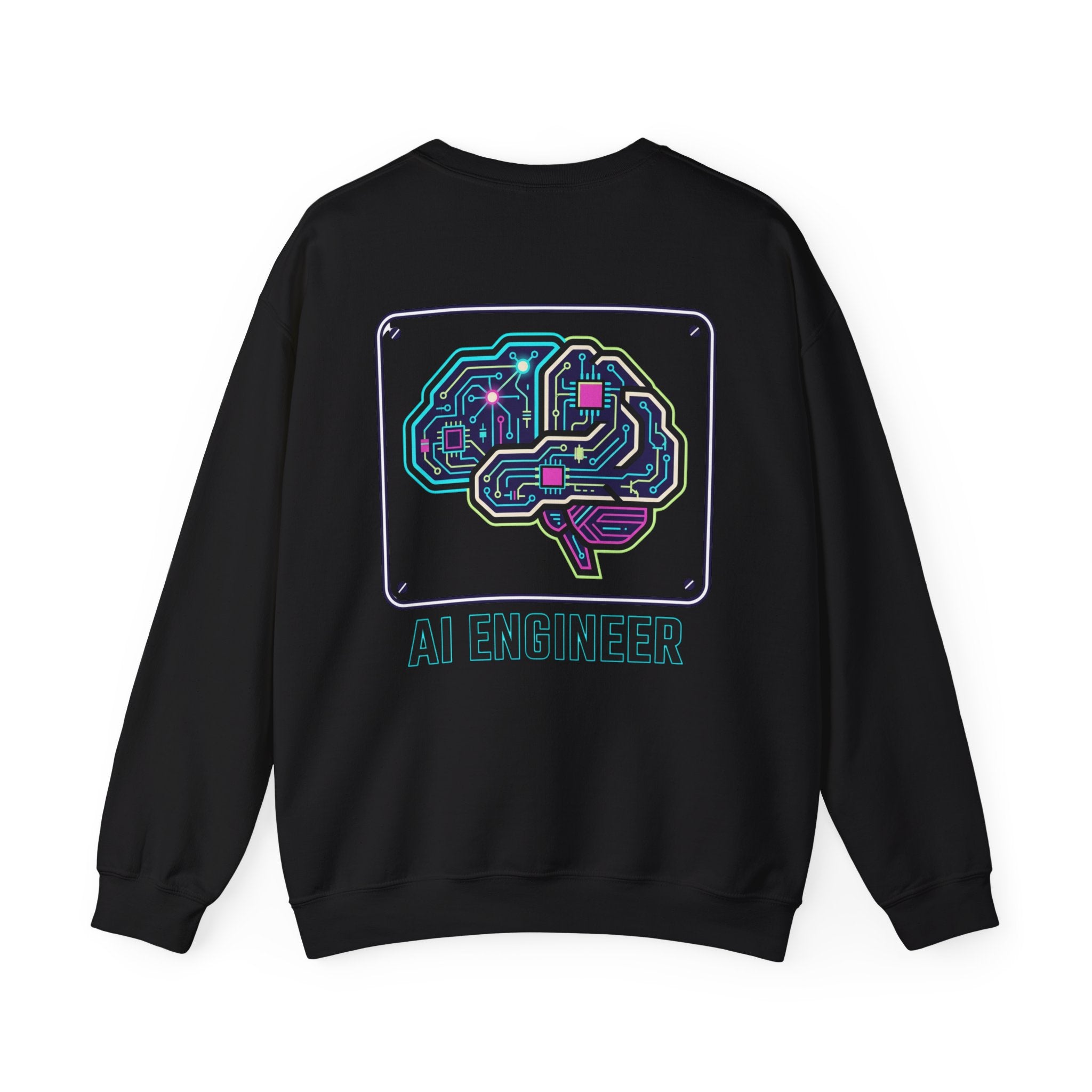 AI Engineer Sweatshirt | Circuit Brain Tech Design, Back Print