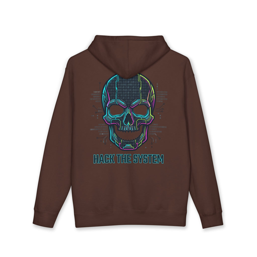 Hoodie — 'Hack the System' Cyber Skull Tech Hoodie