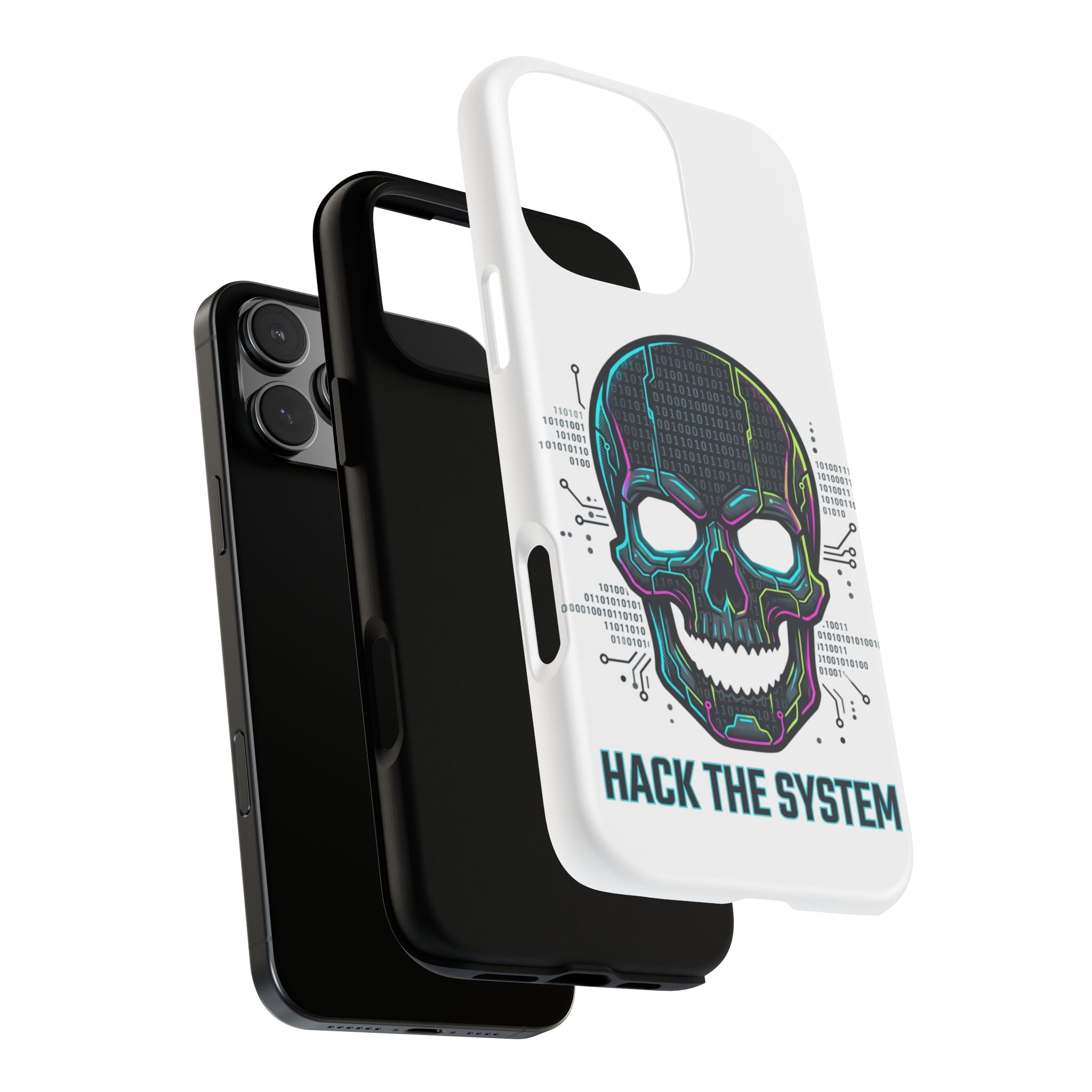 HACK THE SYSTEM Tough Cases — Protective Phone Case with Bold Slogan