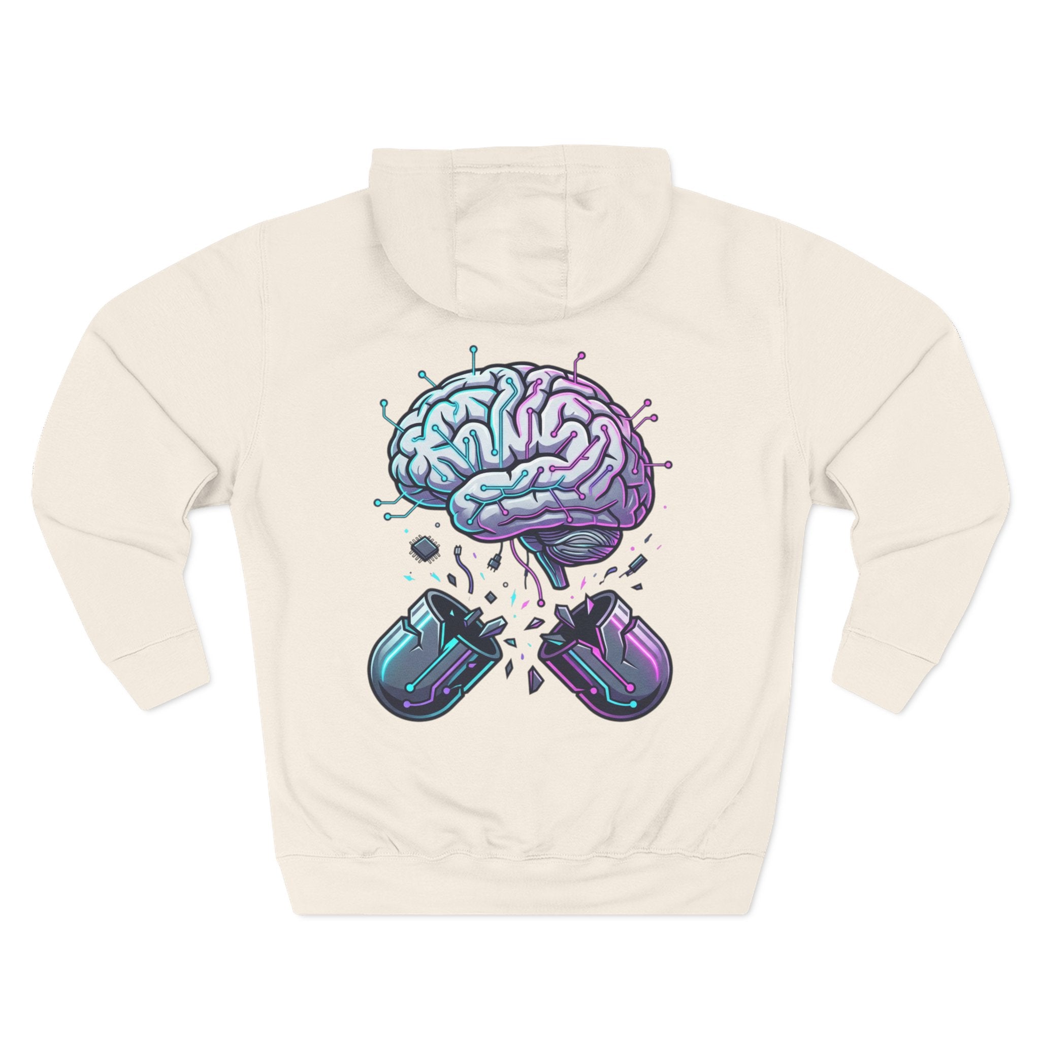 Brain Capsule Hoodie — Neurotech Graphic Fleece Pullover