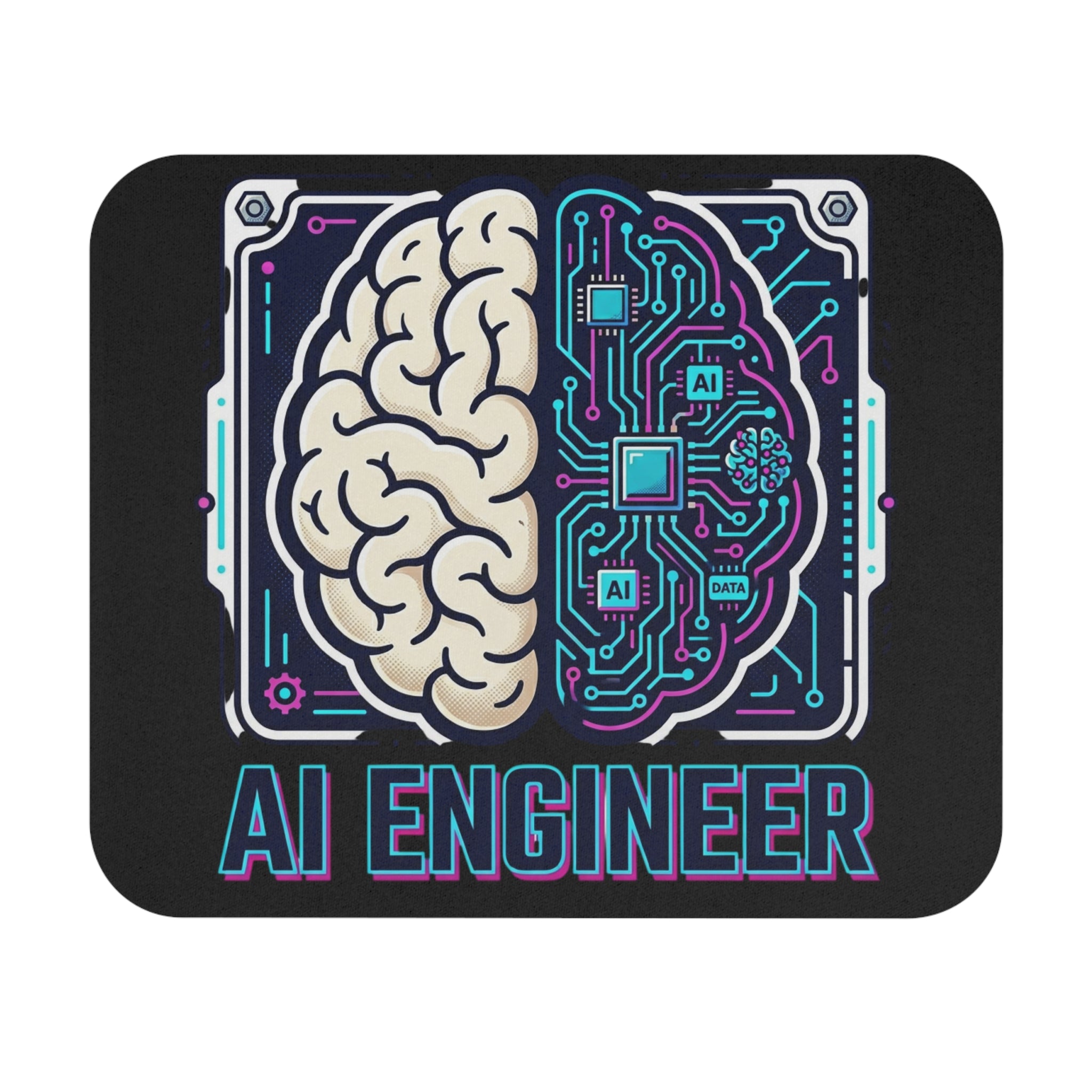 AI Engineer Brain Circuit Mouse Pad | Tech Office Desk Mat