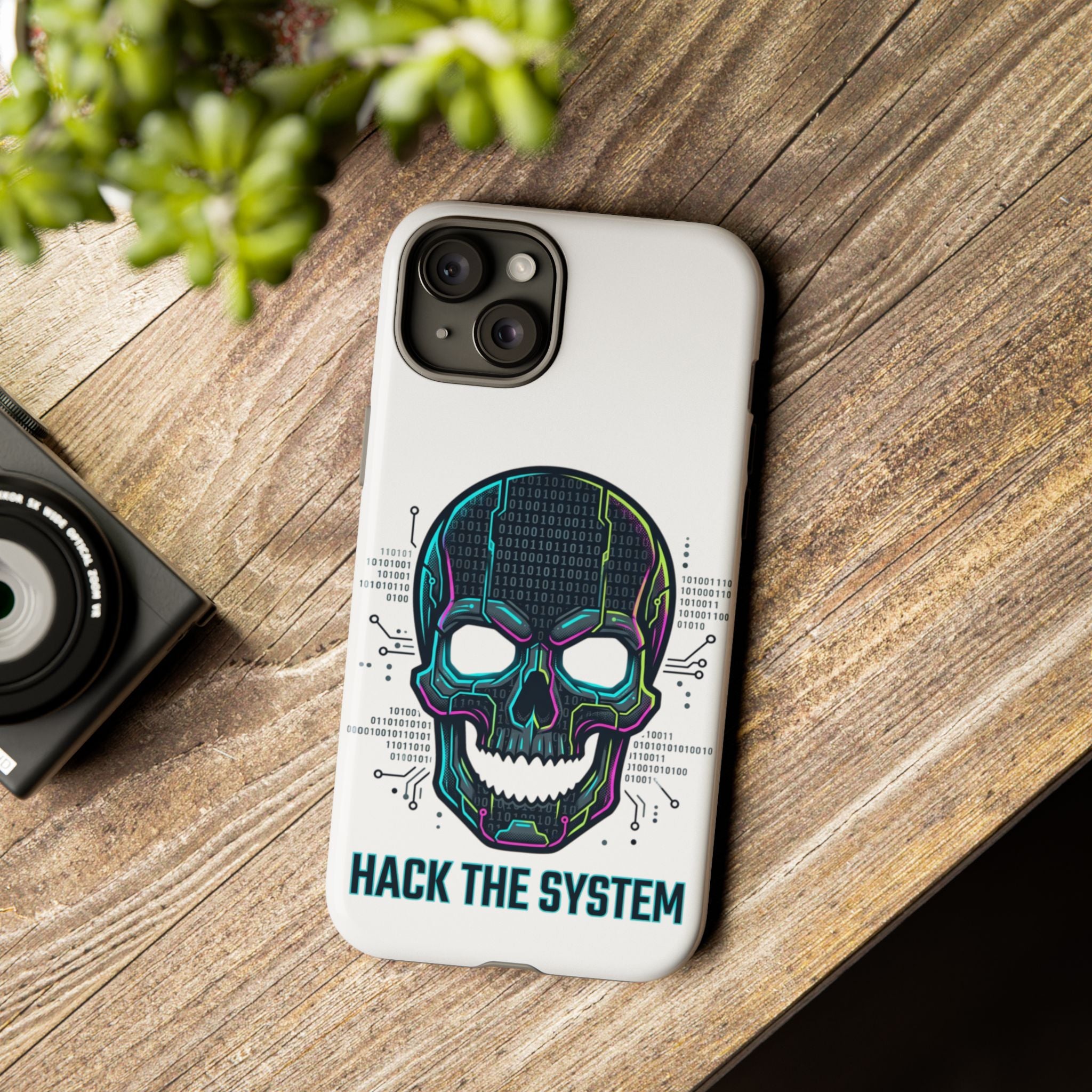 HACK THE SYSTEM Tough Cases — Protective Phone Case with Bold Slogan
