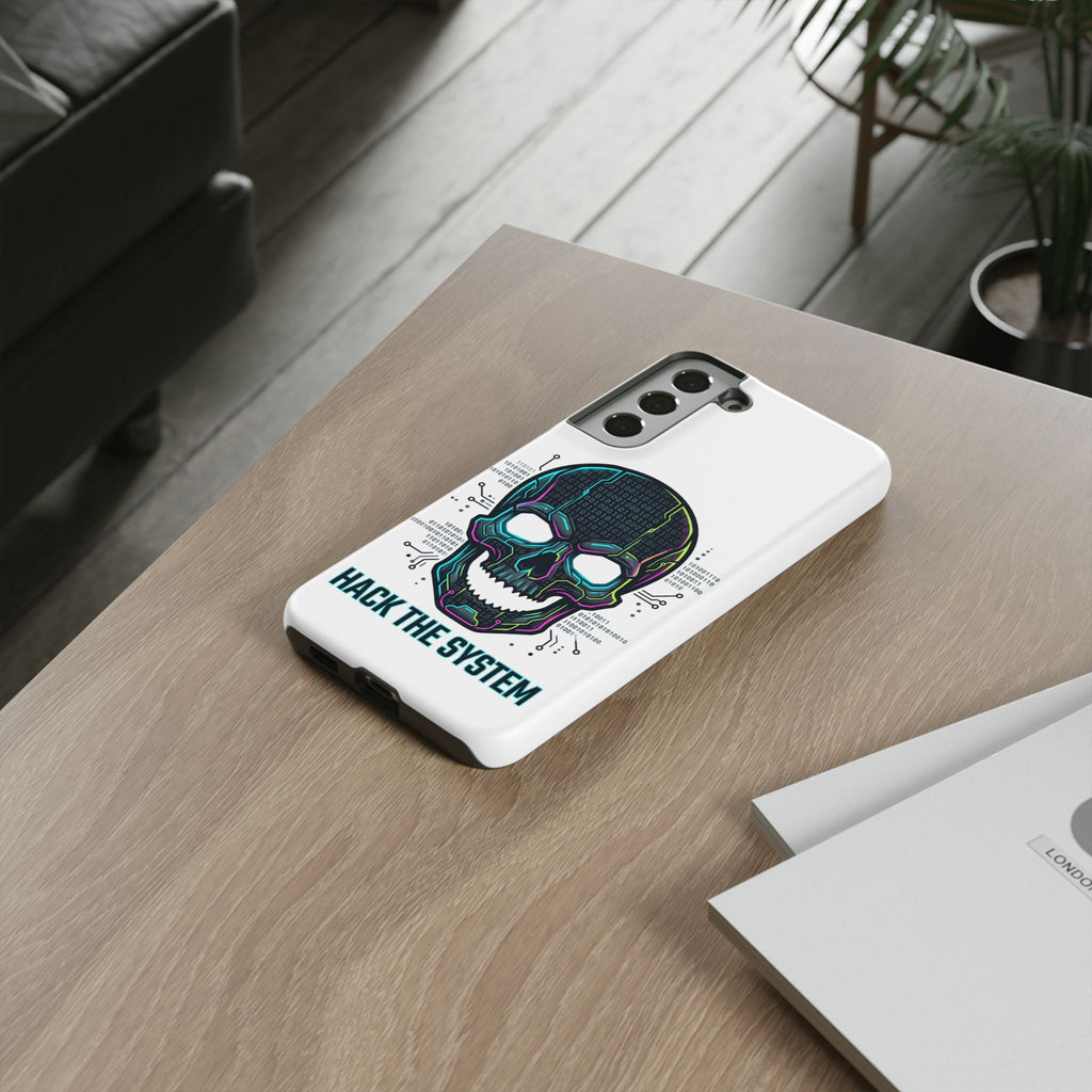 HACK THE SYSTEM Tough Cases — Protective Phone Case with Bold Slogan