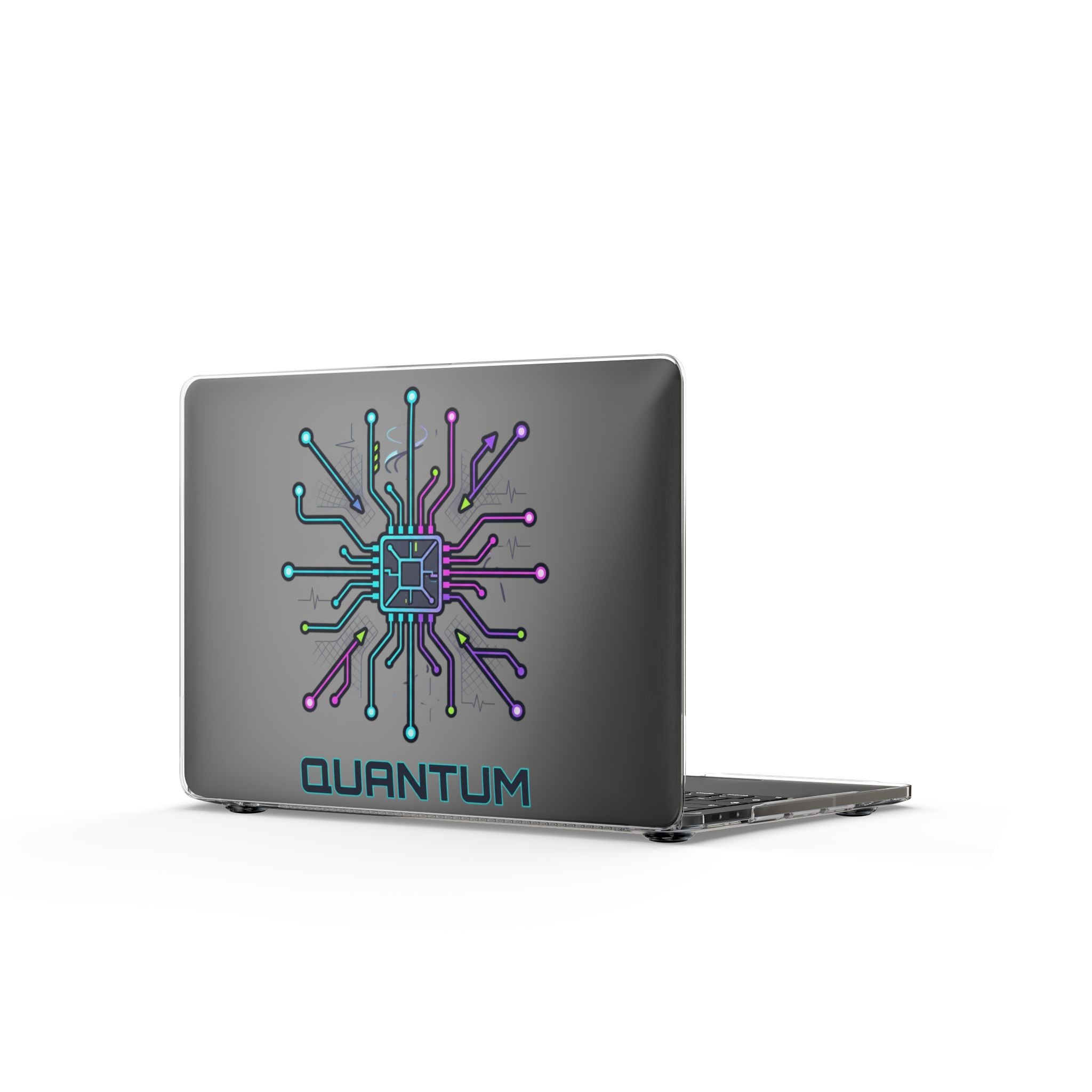 Quantum Circuit Clear MacBook Case — Tech Laptop Cover