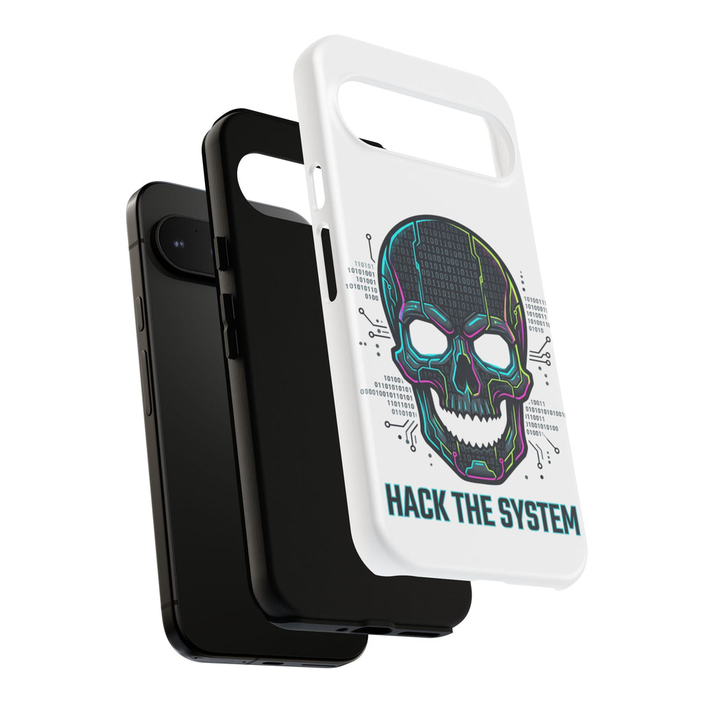 HACK THE SYSTEM Tough Cases — Protective Phone Case with Bold Slogan