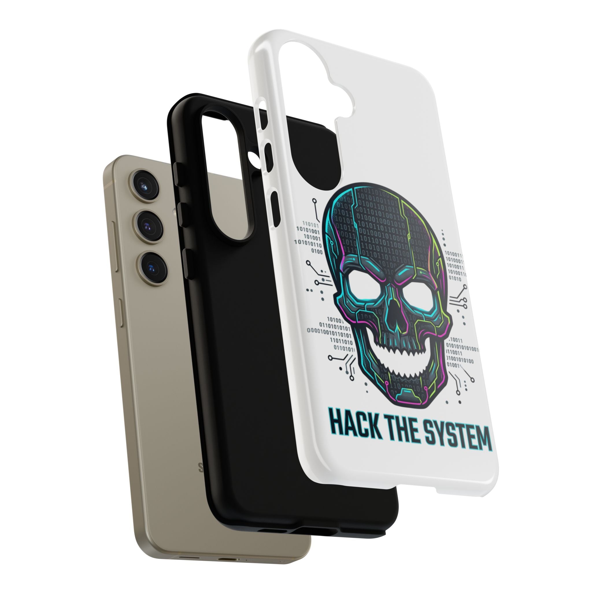 HACK THE SYSTEM Tough Cases — Protective Phone Case with Bold Slogan