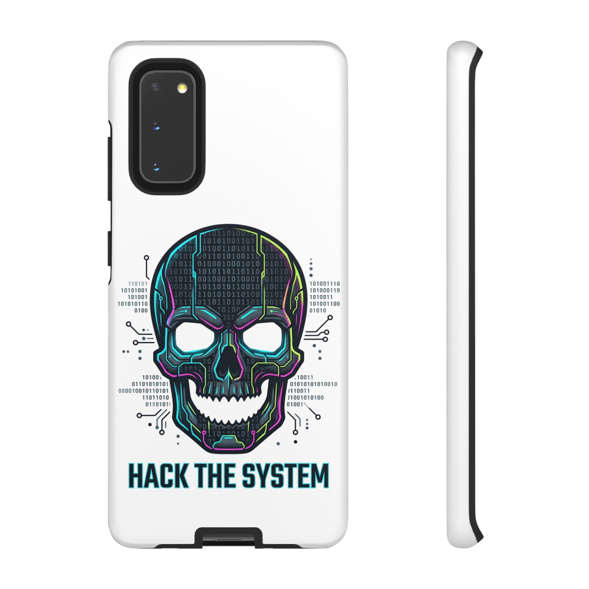 HACK THE SYSTEM Tough Cases — Protective Phone Case with Bold Slogan