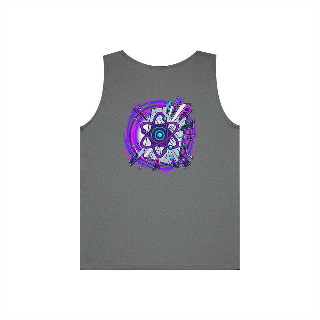Science Atom Tank Top — Purple Neon Atomic Graphic Sleeveless Tee