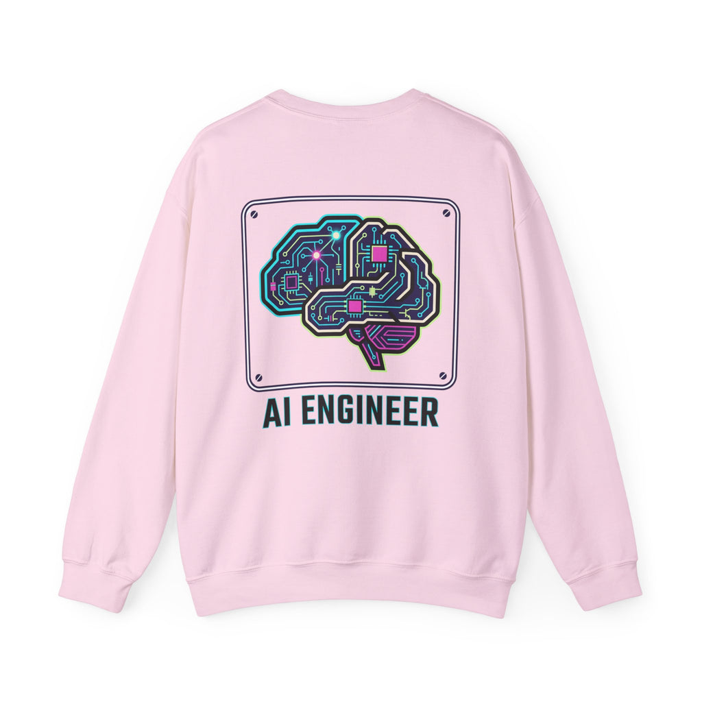 AI Engineer Sweatshirt | Circuit Brain Tech Design, Back Print