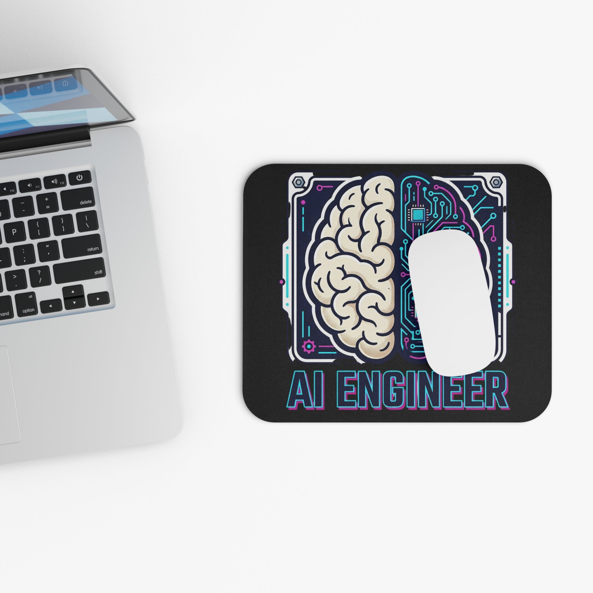 AI Engineer Brain Circuit Mouse Pad | Tech Office Desk Mat