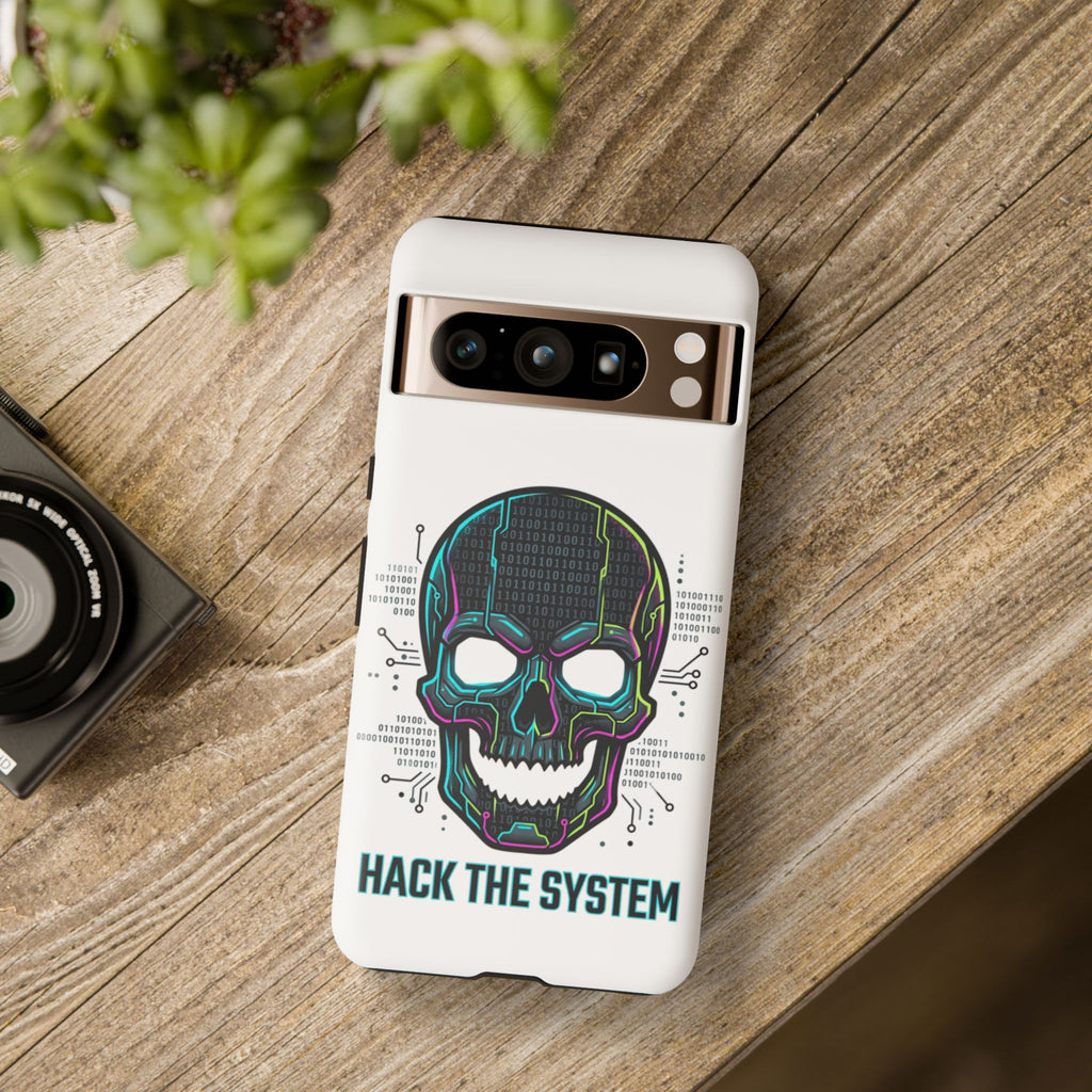 HACK THE SYSTEM Tough Cases — Protective Phone Case with Bold Slogan