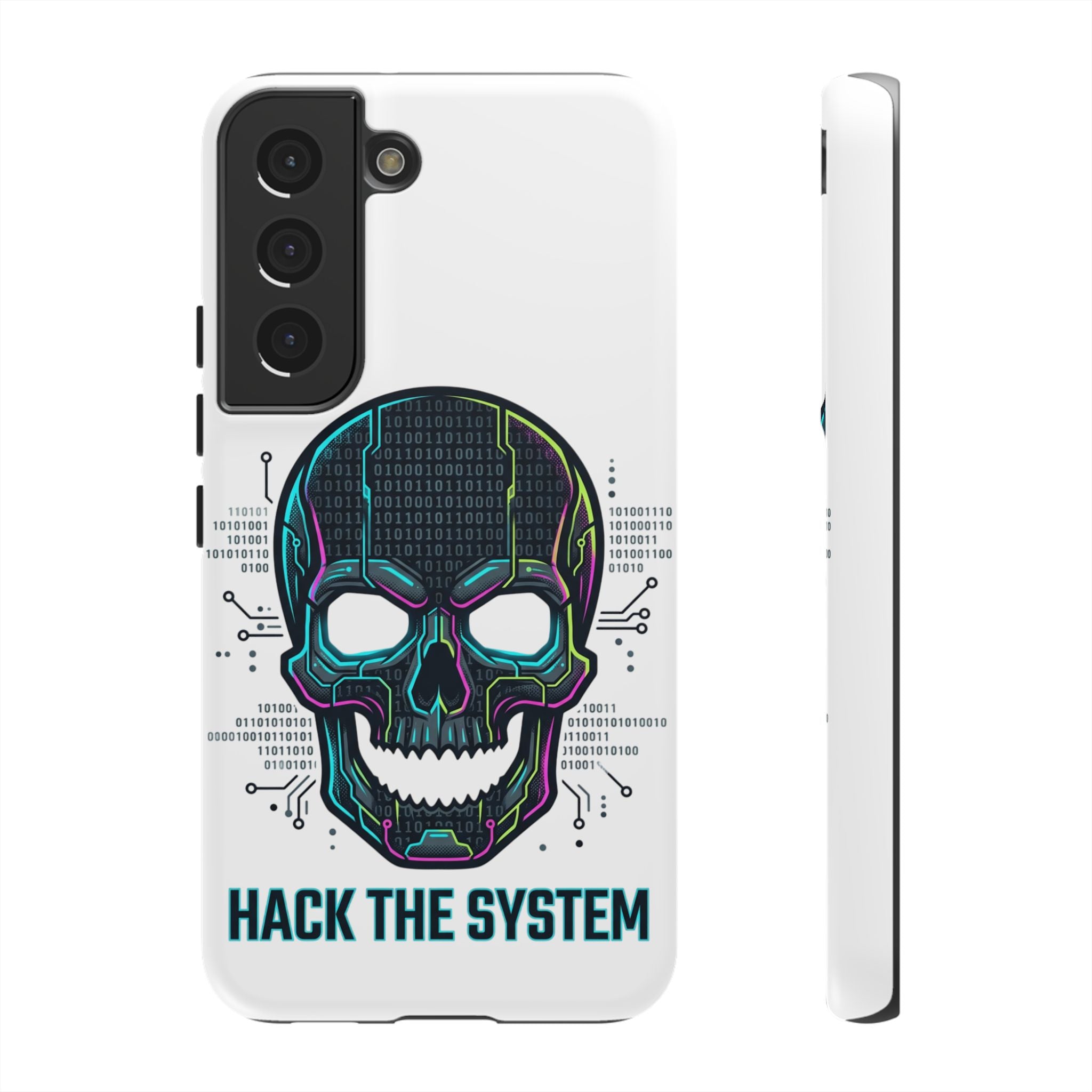 HACK THE SYSTEM Tough Cases — Protective Phone Case with Bold Slogan