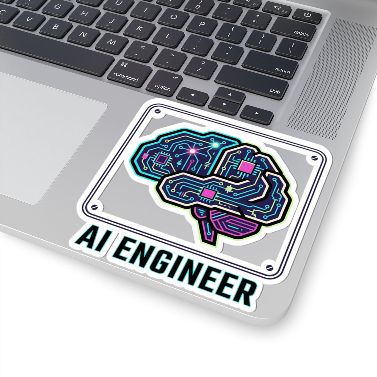 AI Engineer Circuit Brain Sticker | Kiss-Cut Sticker