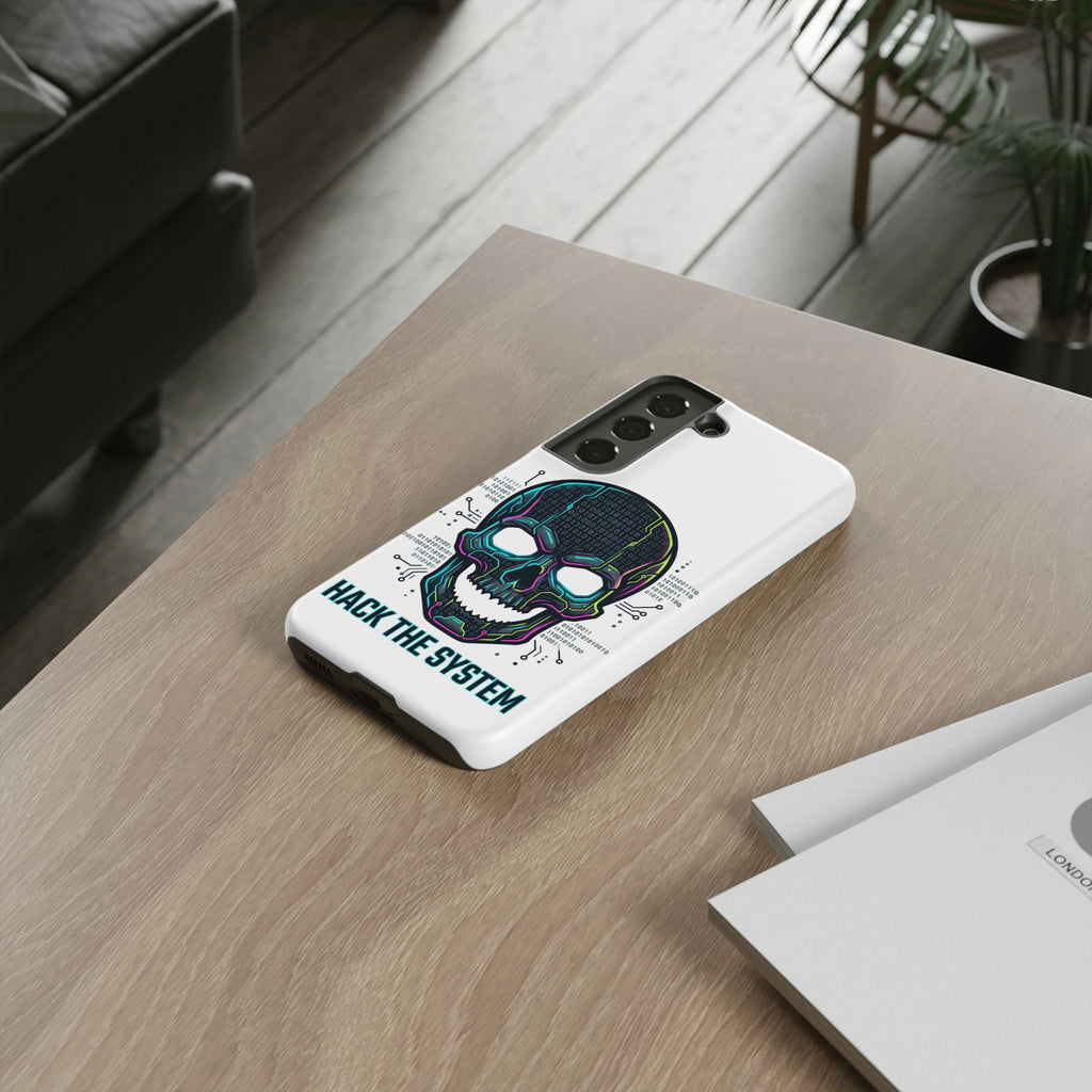 HACK THE SYSTEM Tough Cases — Protective Phone Case with Bold Slogan