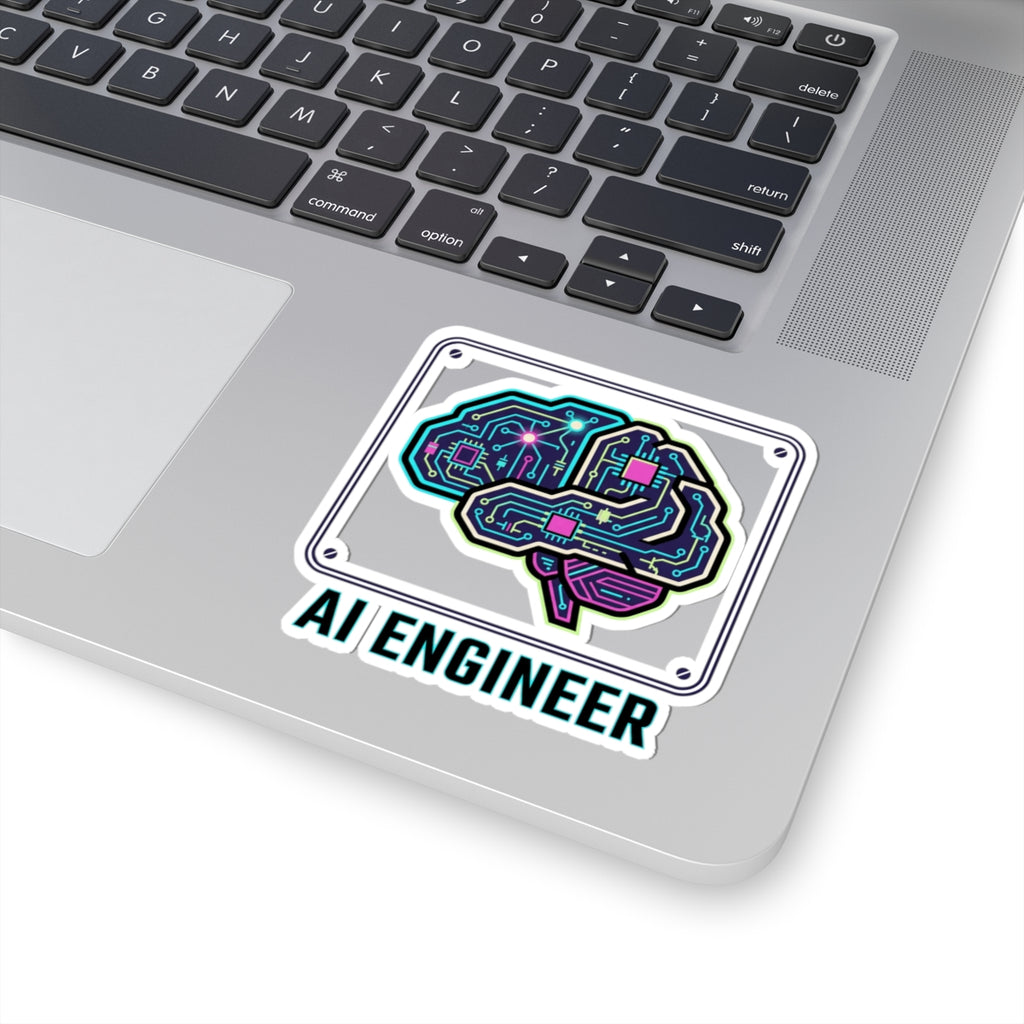 AI Engineer Circuit Brain Sticker | Kiss-Cut Sticker