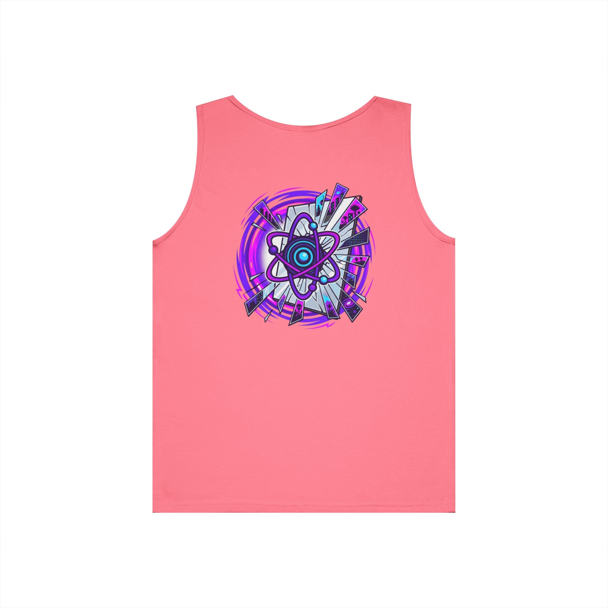 Science Atom Tank Top — Purple Neon Atomic Graphic Sleeveless Tee