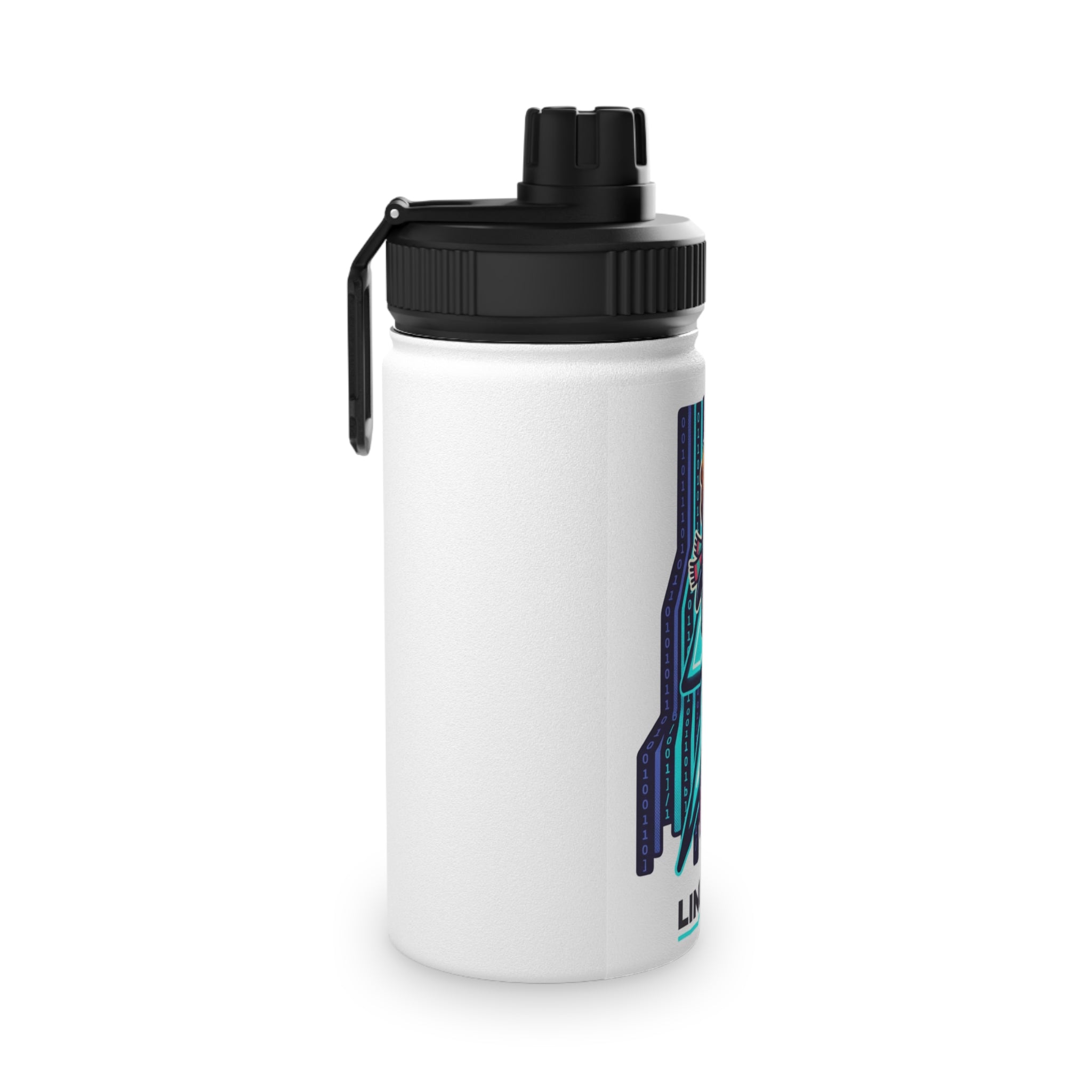 Linux Dev Penguin Lightning Stainless Steel Water Bottle (Sports Lid)