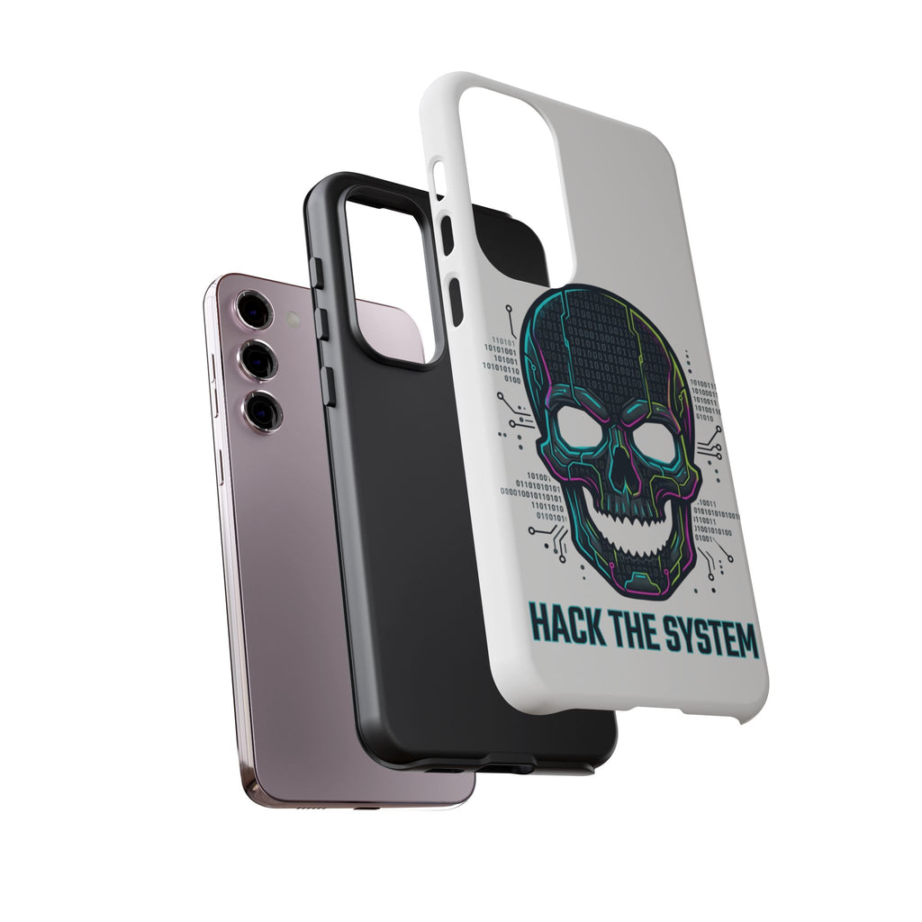 HACK THE SYSTEM Tough Cases — Protective Phone Case with Bold Slogan