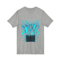 Tech Escape V‑Neck Tee — Laptop Breakout Graphic Shirt