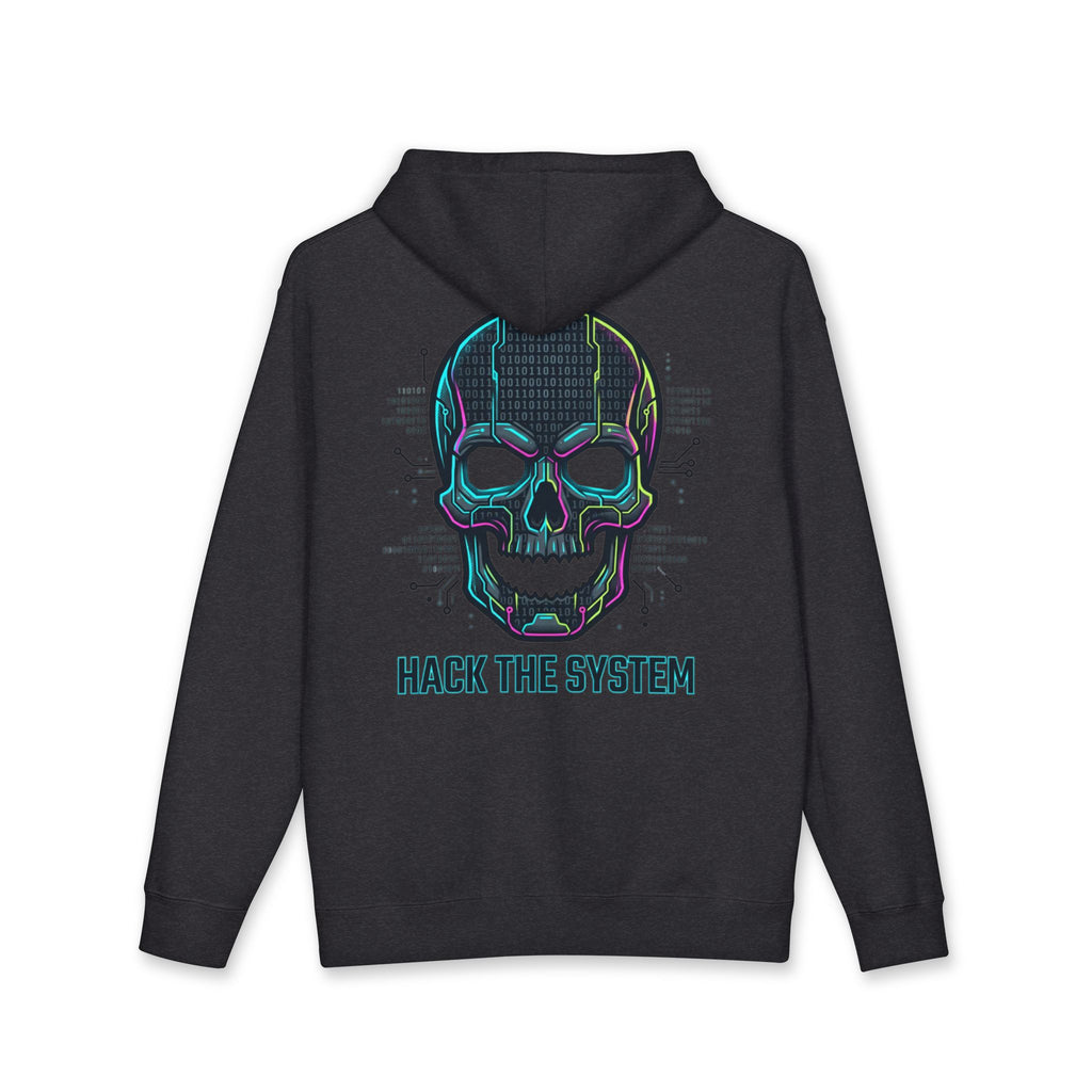 Hoodie — 'Hack the System' Cyber Skull Tech Hoodie