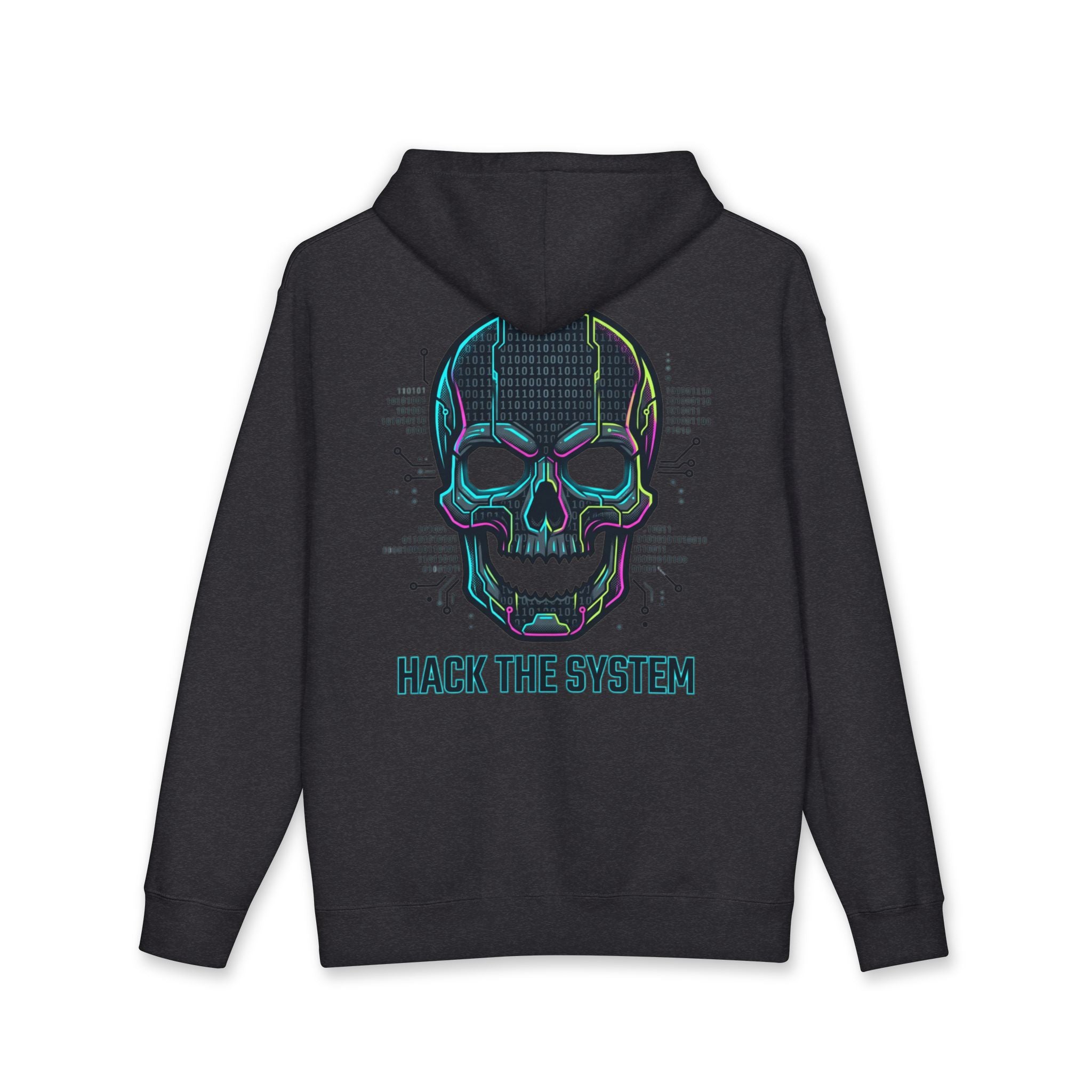 Hoodie — 'Hack the System' Cyber Skull Tech Hoodie