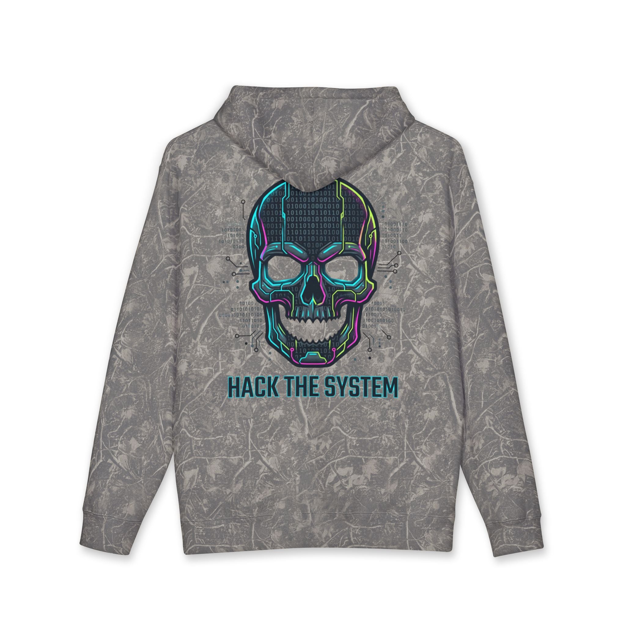 Hoodie — 'Hack the System' Cyber Skull Tech Hoodie