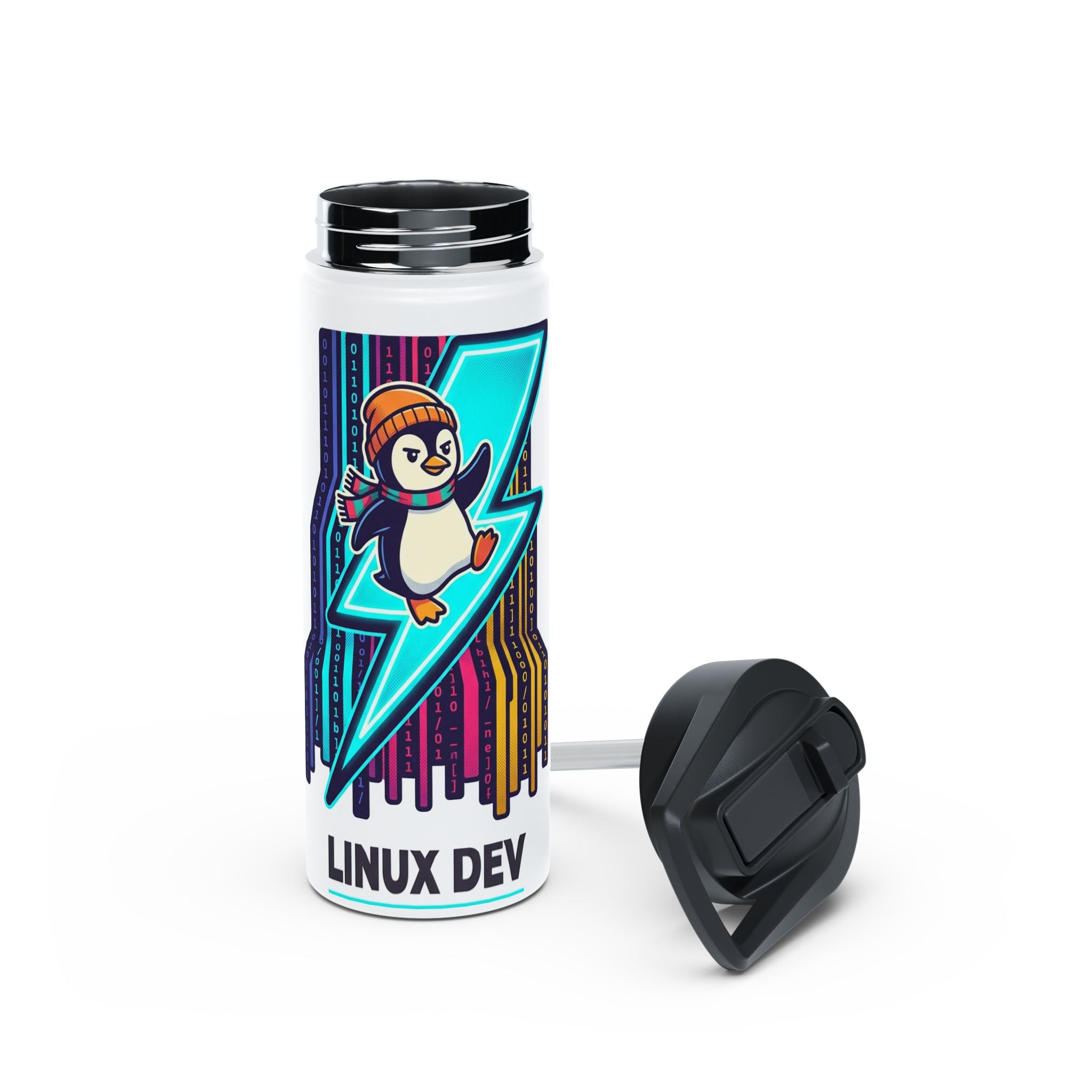 Linux Dev Penguin Stainless Steel Water Bottle — Insulated Programmer Drinkware
