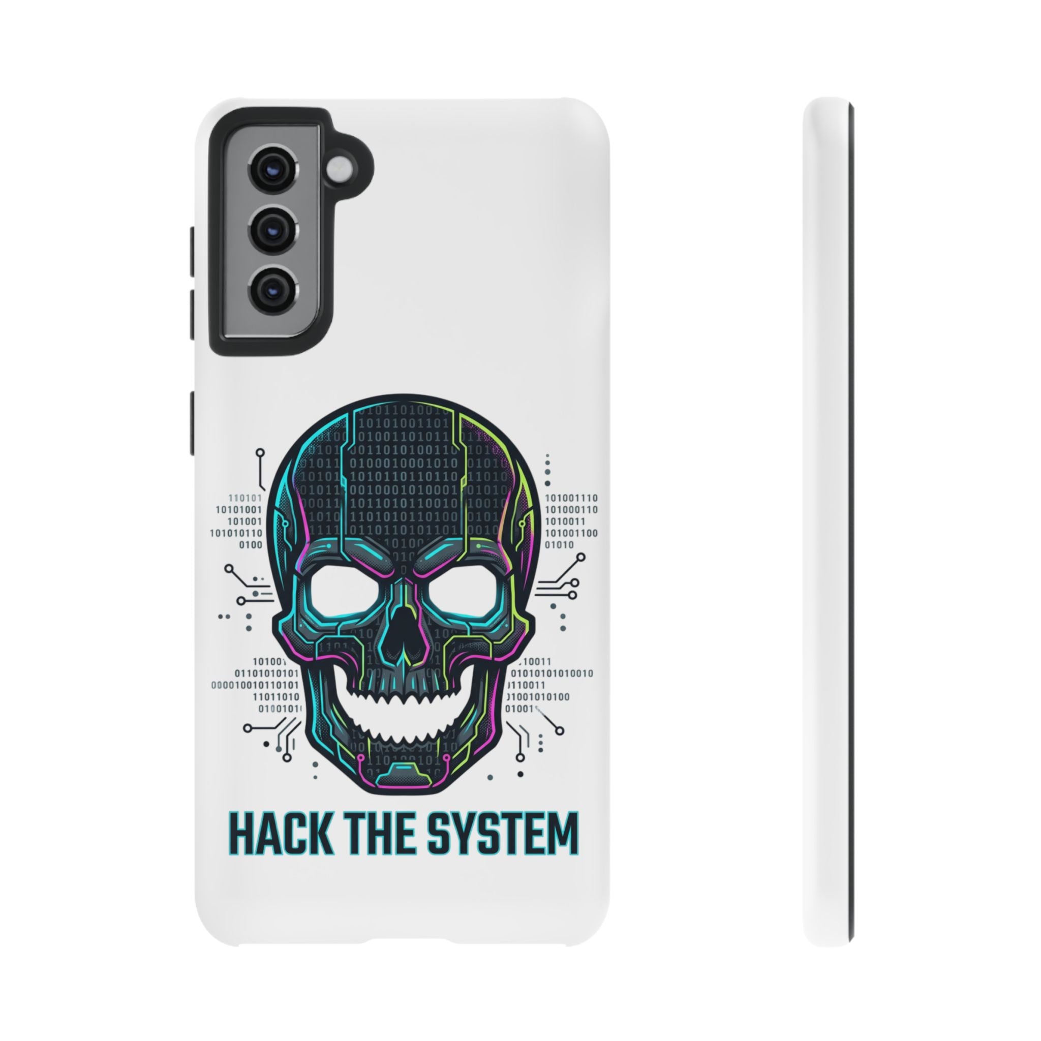 HACK THE SYSTEM Tough Cases — Protective Phone Case with Bold Slogan