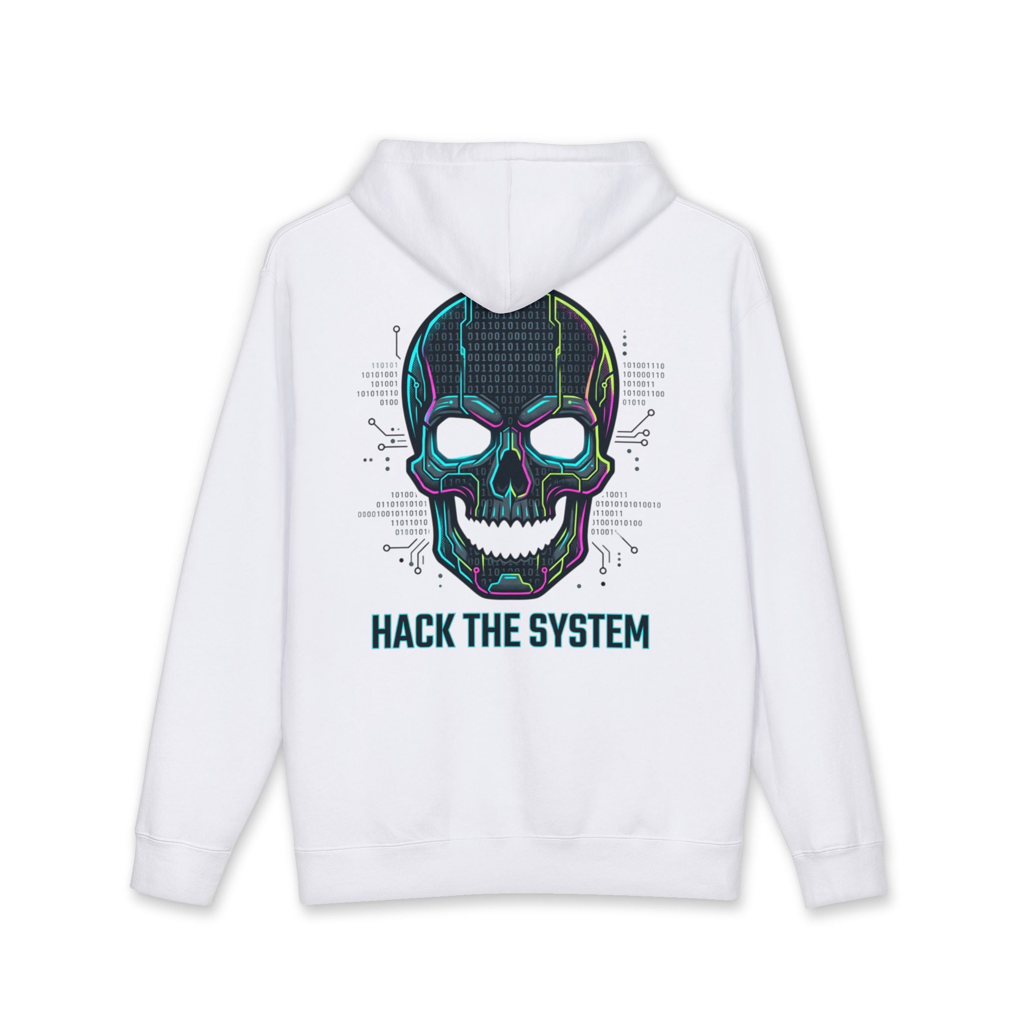 Hoodie — 'Hack the System' Cyber Skull Tech Hoodie
