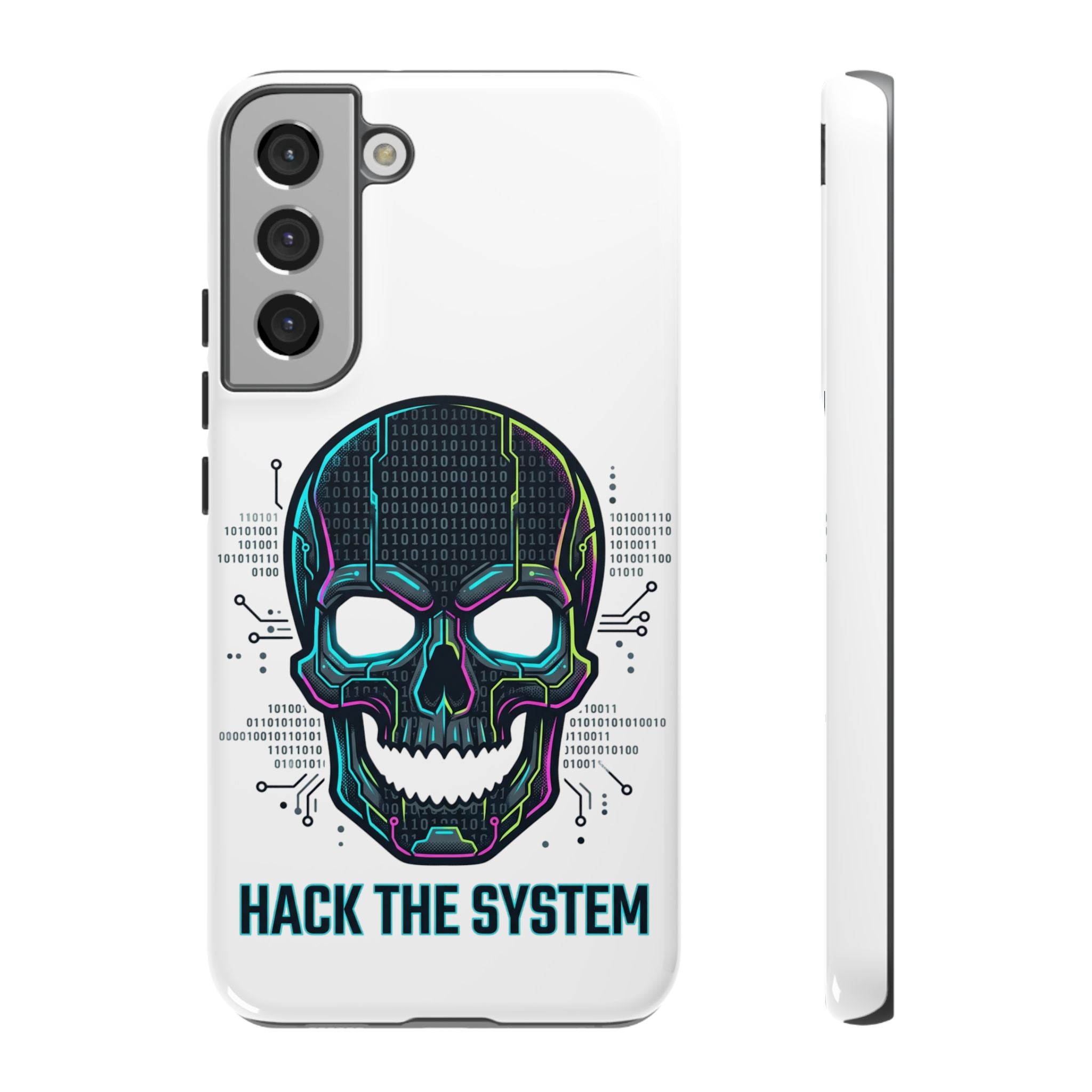 HACK THE SYSTEM Tough Cases — Protective Phone Case with Bold Slogan
