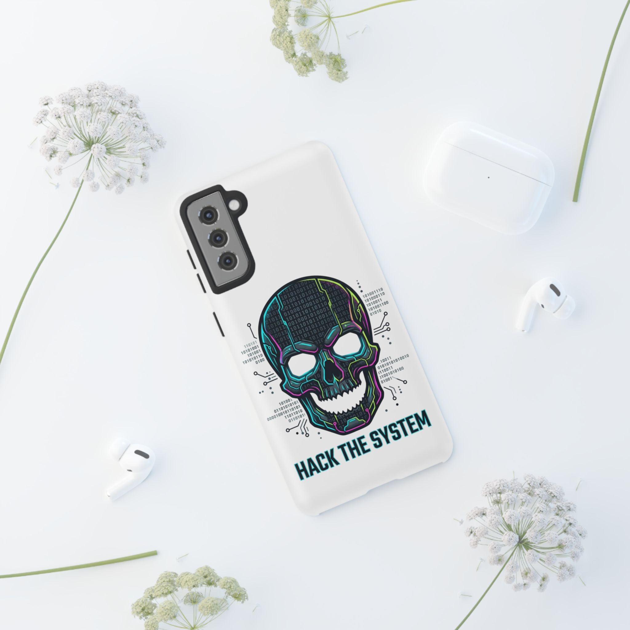 HACK THE SYSTEM Tough Cases — Protective Phone Case with Bold Slogan