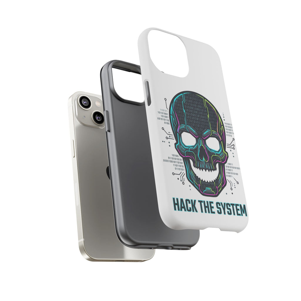 HACK THE SYSTEM Tough Cases — Protective Phone Case with Bold Slogan