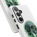 Skull Matrix Phone Case — Neon Green Cyberpunk Protective Case