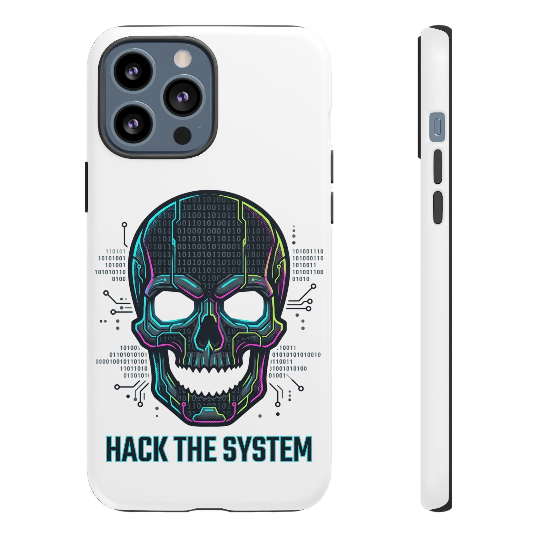 HACK THE SYSTEM Tough Cases — Protective Phone Case with Bold Slogan