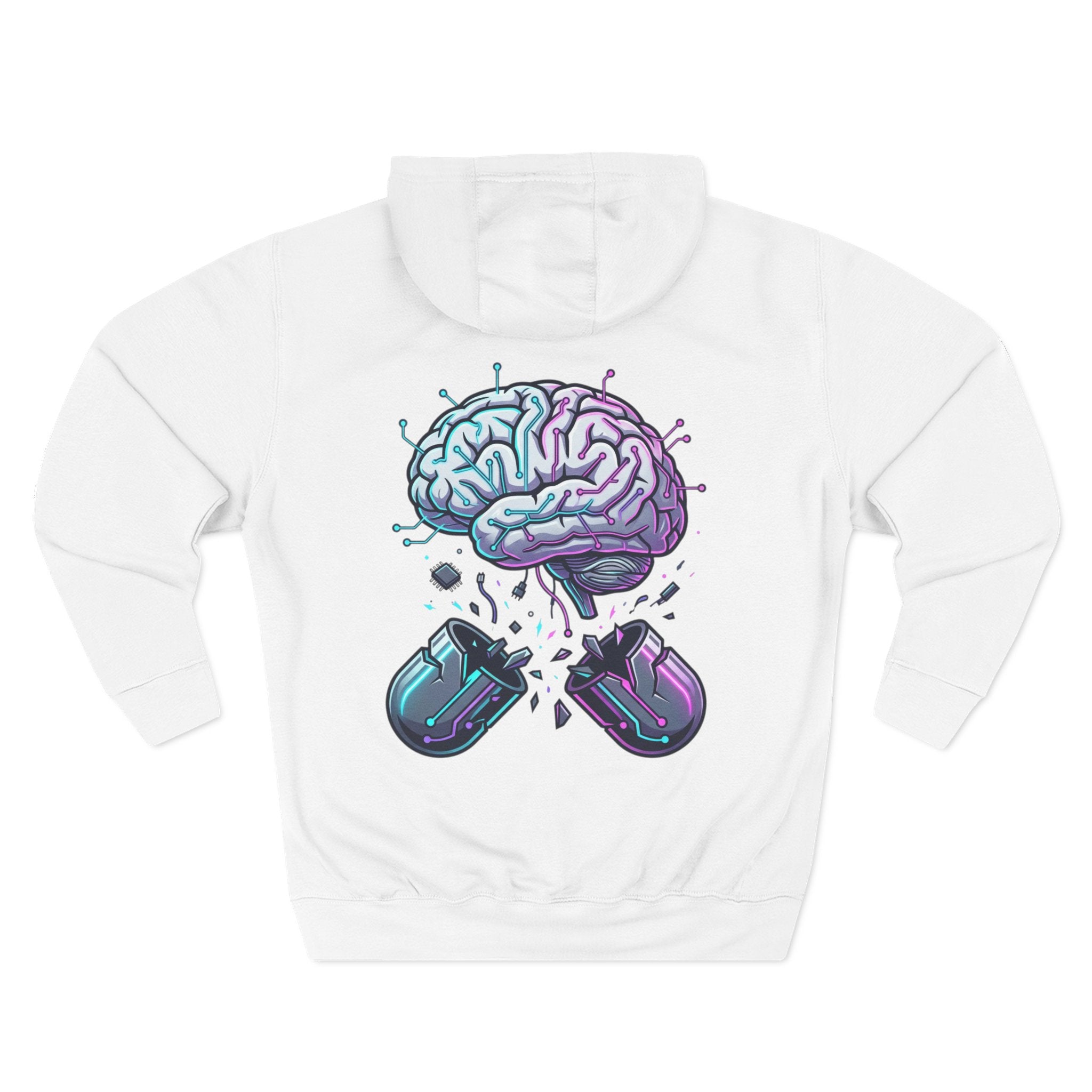 Brain Capsule Hoodie — Neurotech Graphic Fleece Pullover