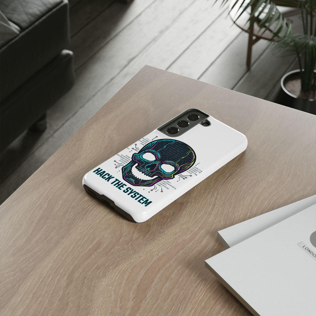 HACK THE SYSTEM Tough Cases — Protective Phone Case with Bold Slogan