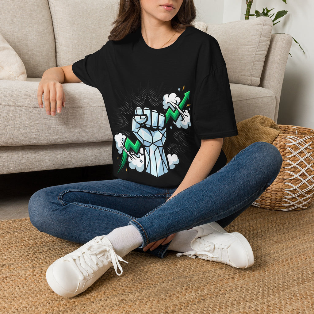 Graphic T‑Shirt — Power Fist with Lightning Bolt (Bold Pop Art)