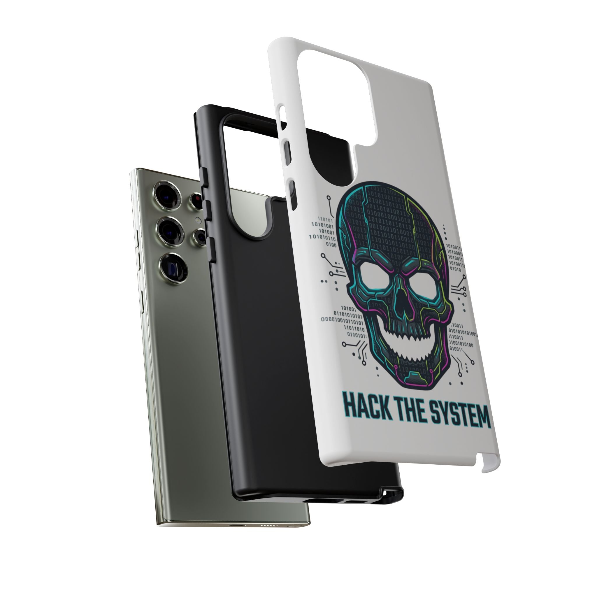 HACK THE SYSTEM Tough Cases — Protective Phone Case with Bold Slogan