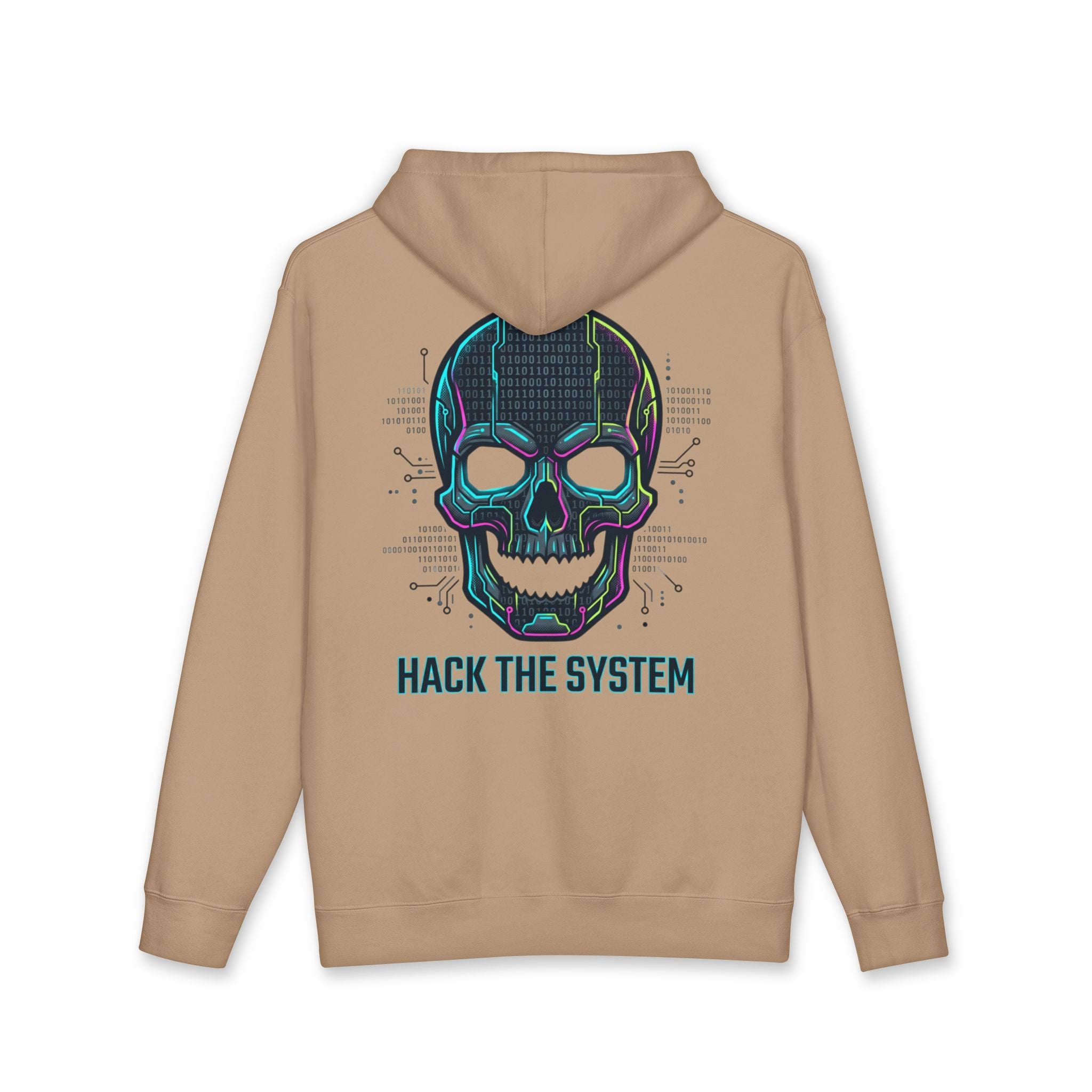 Hoodie — 'Hack the System' Cyber Skull Tech Hoodie