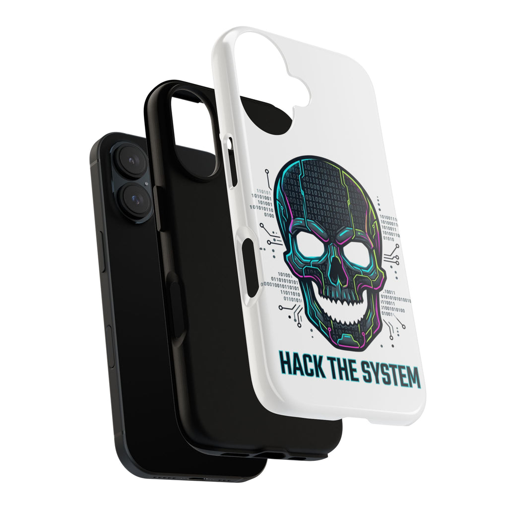 HACK THE SYSTEM Tough Cases — Protective Phone Case with Bold Slogan
