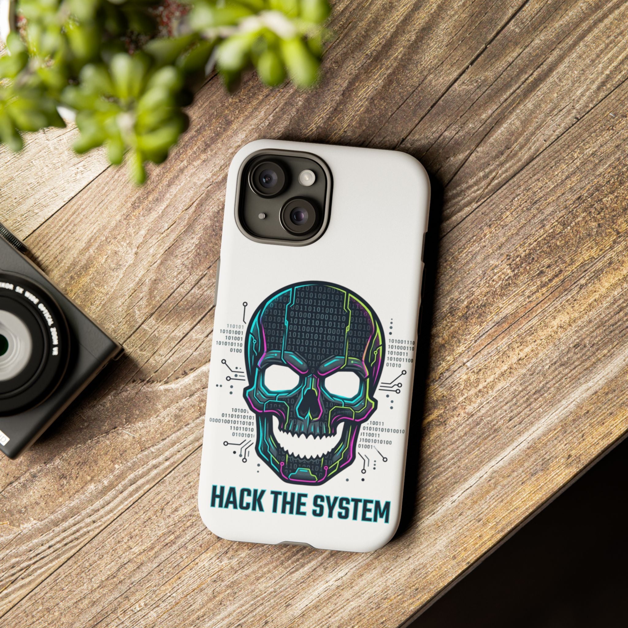 HACK THE SYSTEM Tough Cases — Protective Phone Case with Bold Slogan