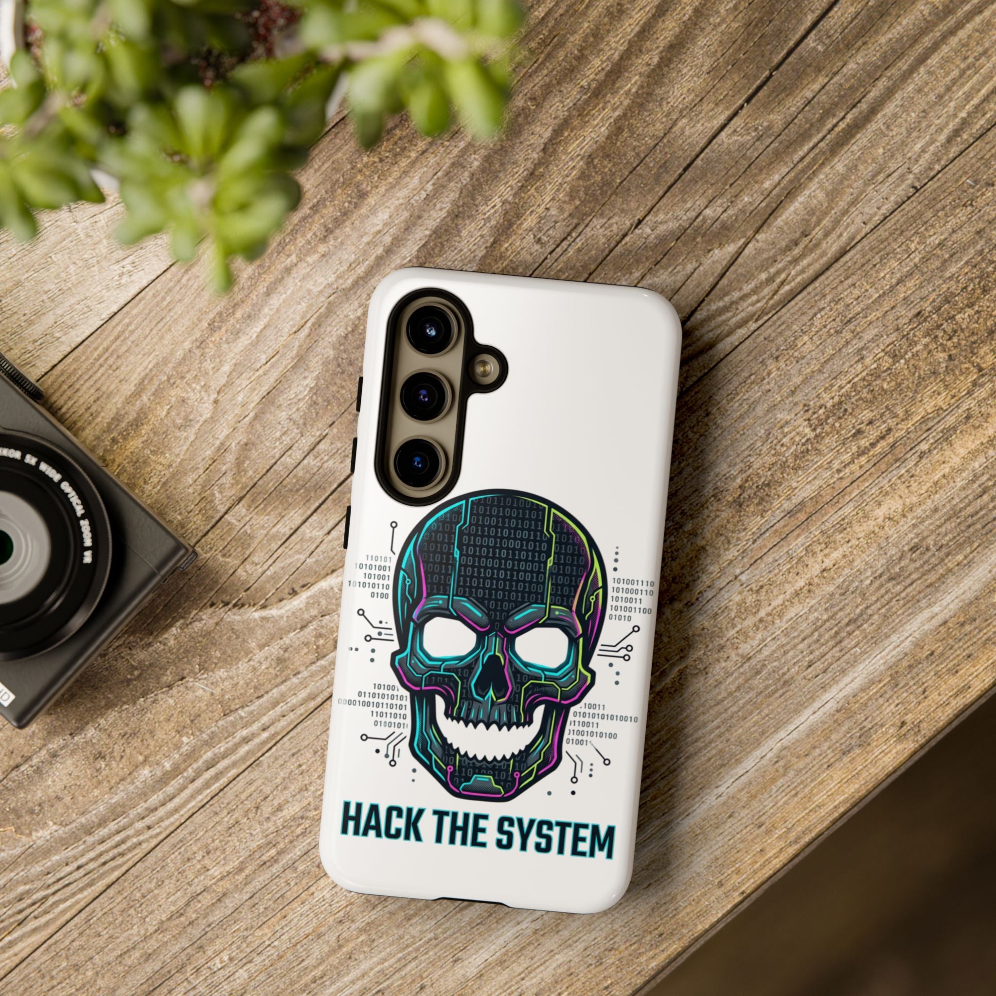 HACK THE SYSTEM Tough Cases — Protective Phone Case with Bold Slogan